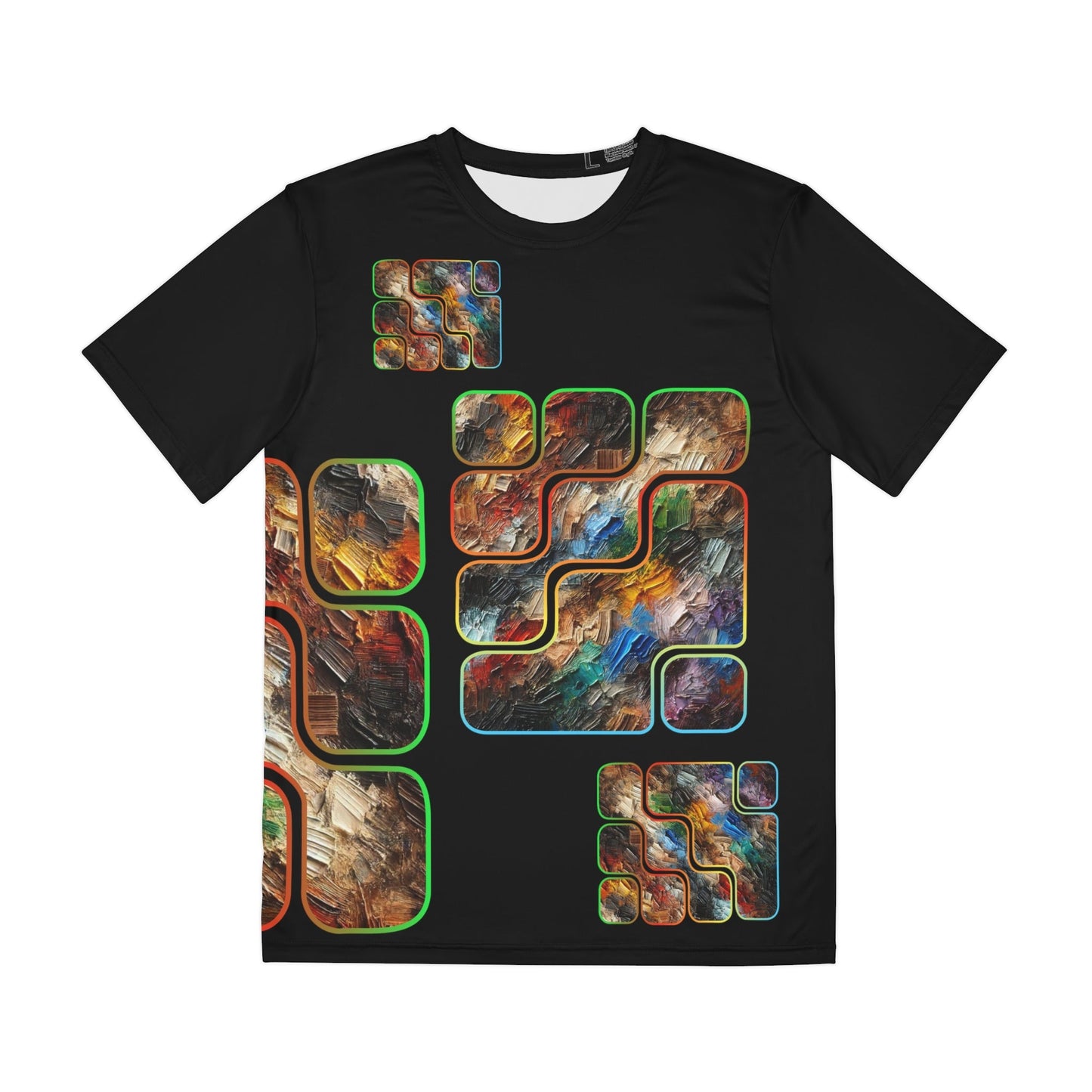 Men's Brushed Polyester Short Sleeve Tee (AOP), "Abstract African Print"