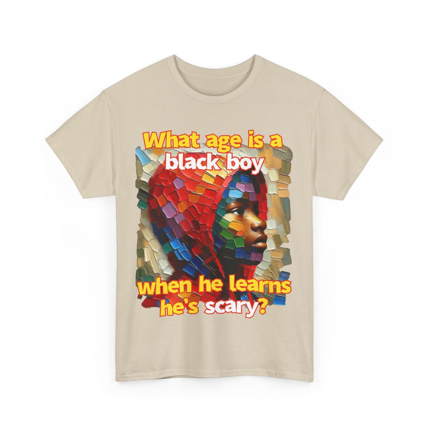 Unisex Heavy Cotton Tee, "What Age is a Black Boy..."