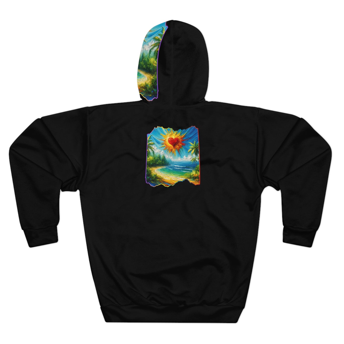 Unisex Pullover Hoodie (AOP) "Beach Print"