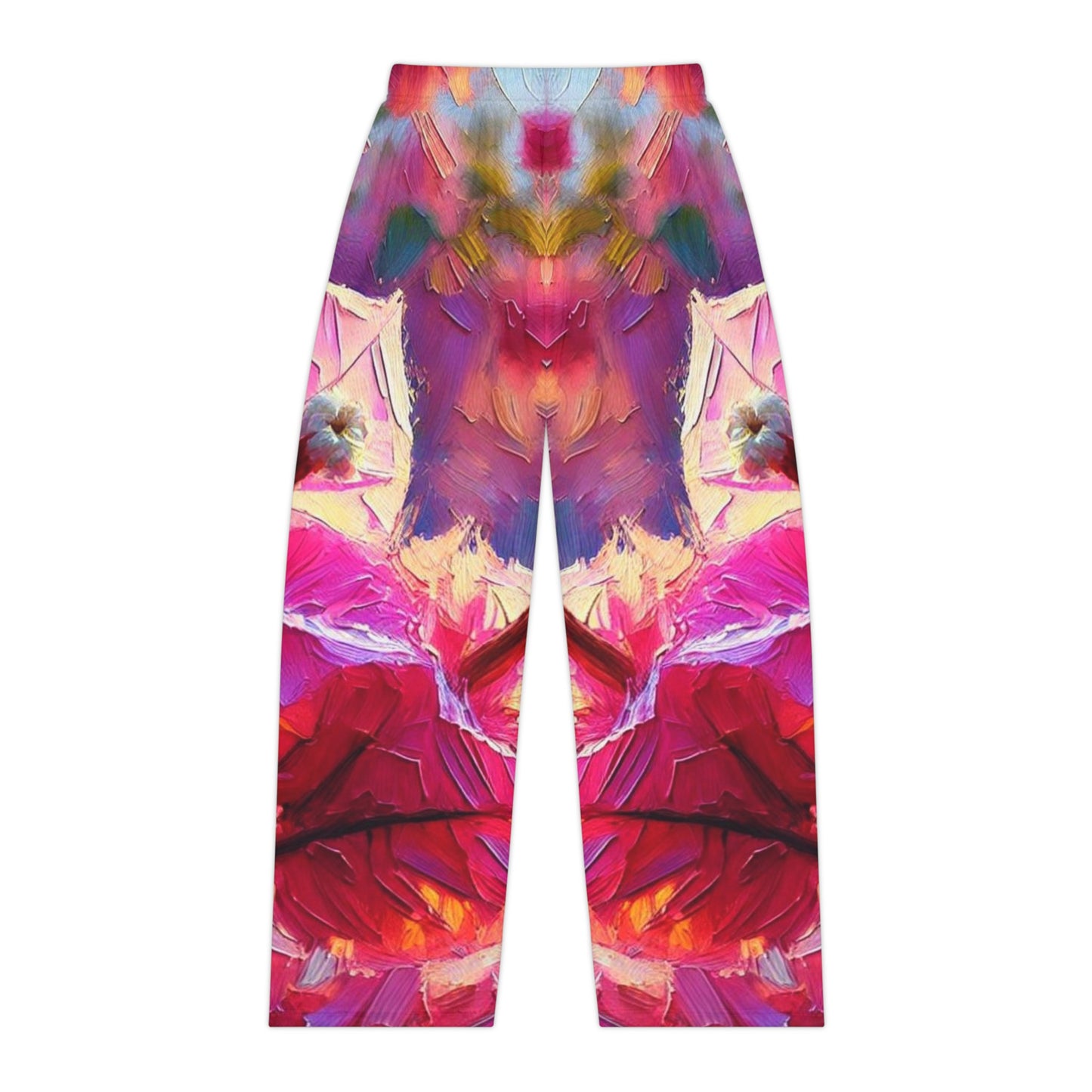 Women's Brushed Polyester Lounge Pants (AOP) Pink Floral Print