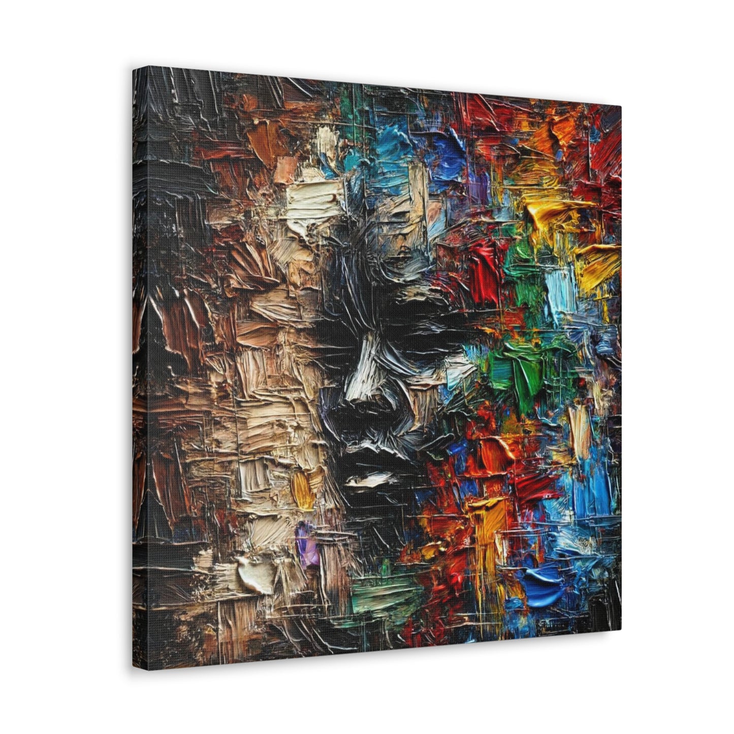 Art Print, African Print, Black Power, African Mask, Abstract Oil Finish, Unity, One Love, Canvas Gallery Wrap