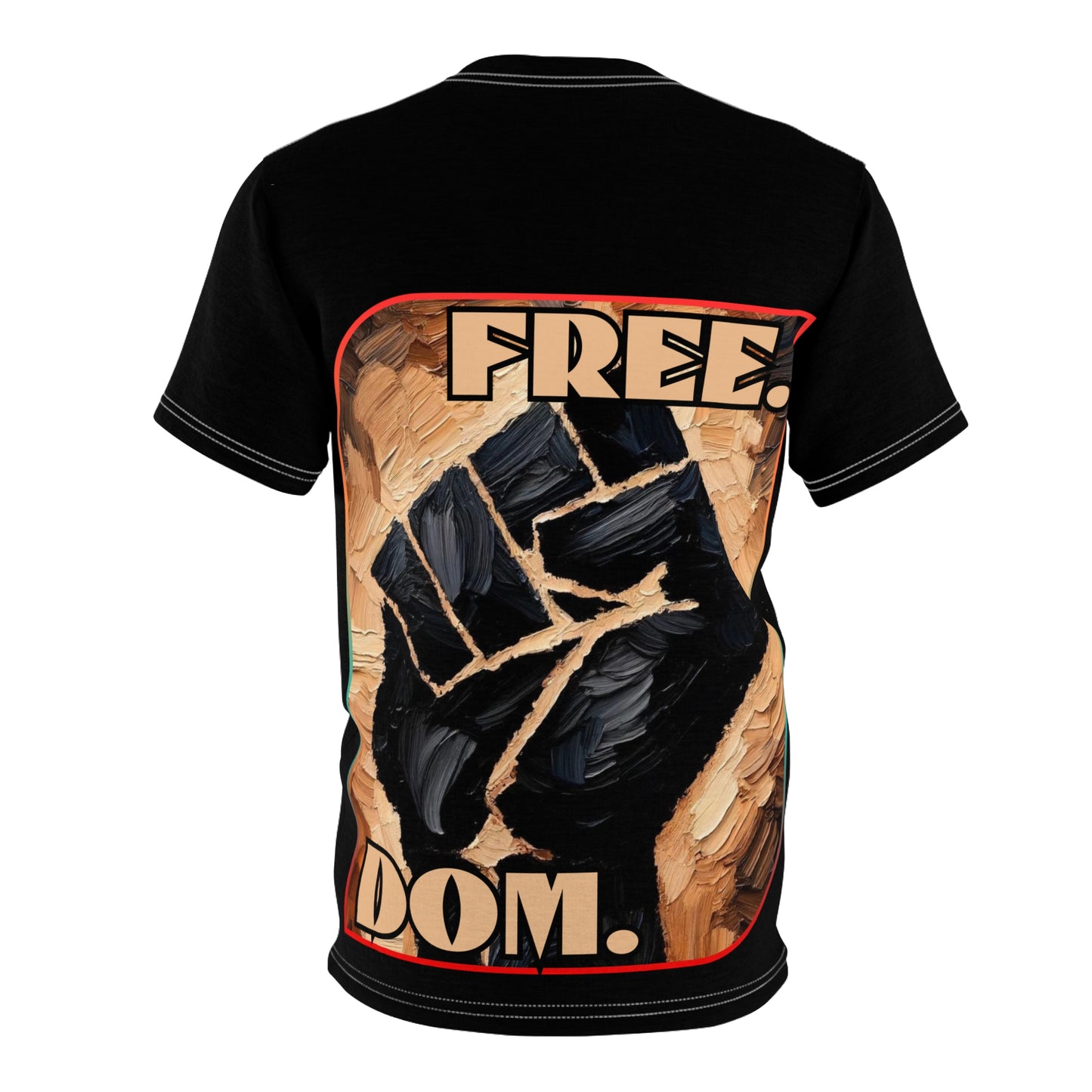 Unisex Cut & Sew Tee (AOP), "FREE.DOM."