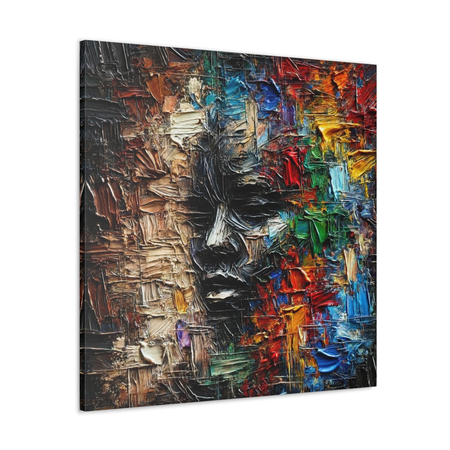 Art Print, African Print, Black Power, African Mask, Abstract Oil Finish, Unity, One Love, Canvas Gallery Wrap