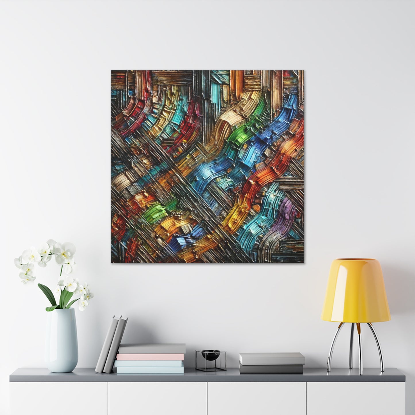 Art Print, African Print, Black Power, Abstract Oil Finish, Unity, One Love, Canvas Gallery Wrap