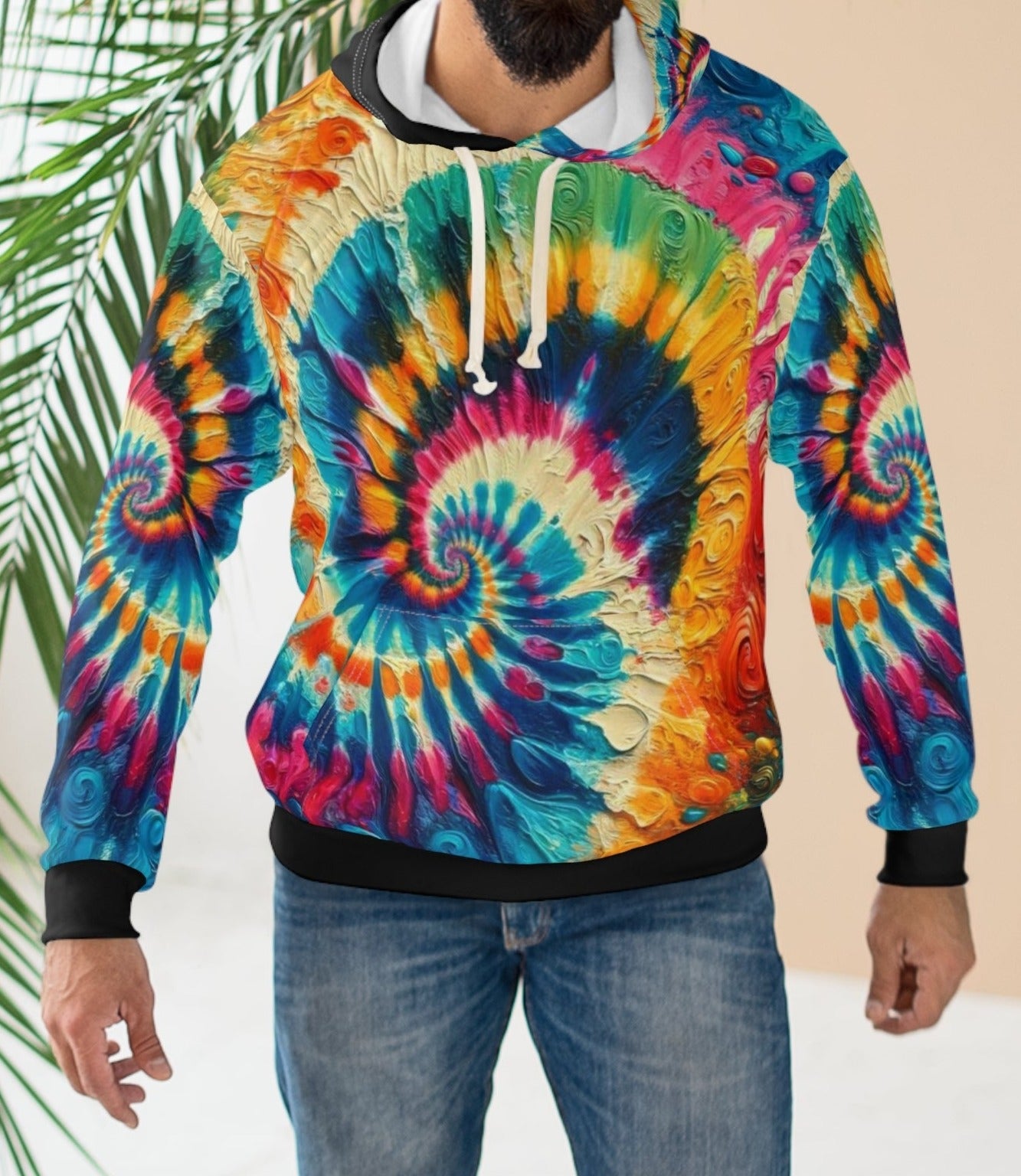 Unisex Pullover Hoodie (AOP) Abstract/Afrocentric/Tie-Dye