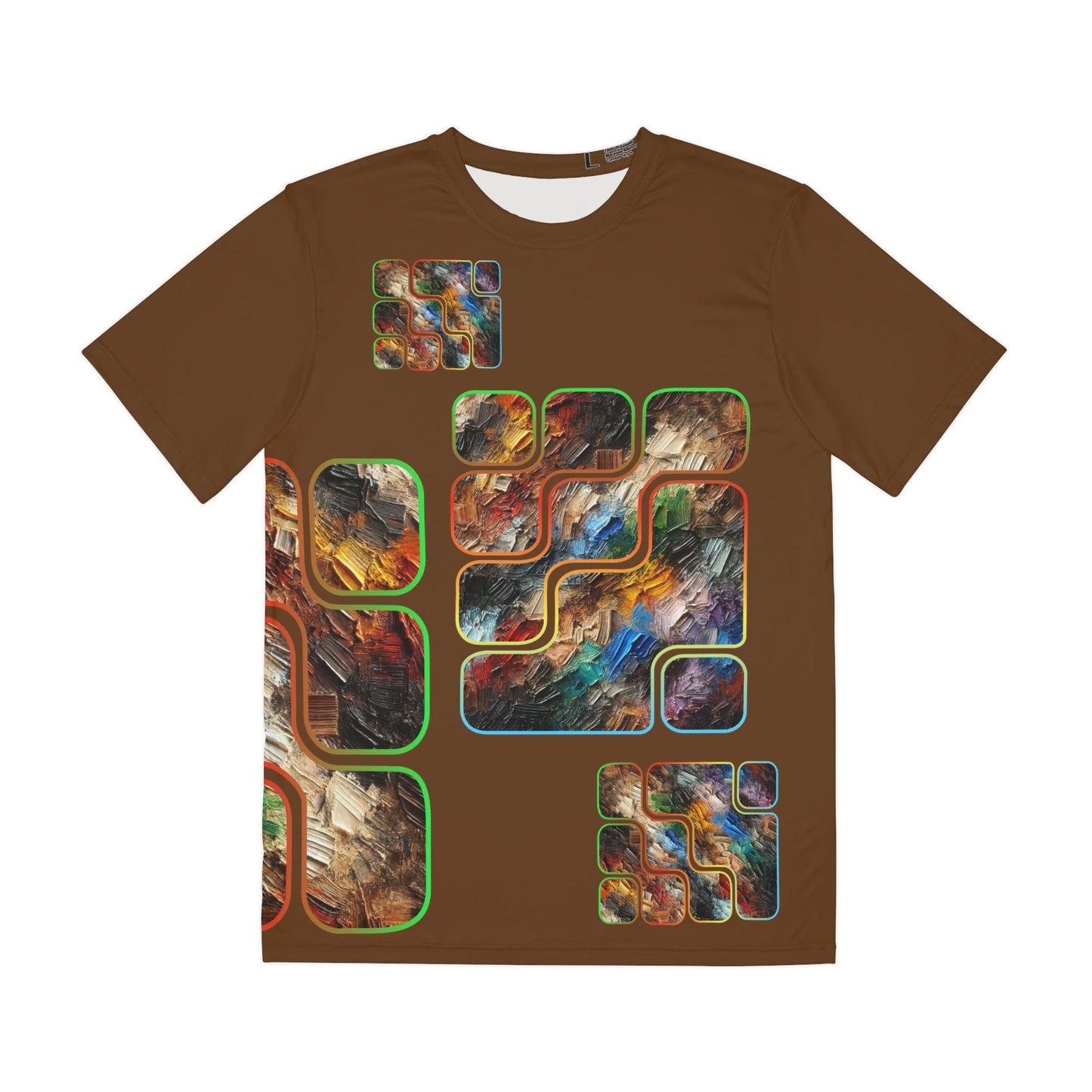 Men's Brushed Polyester Short Sleeve Tee (AOP), "Abstract African Print"