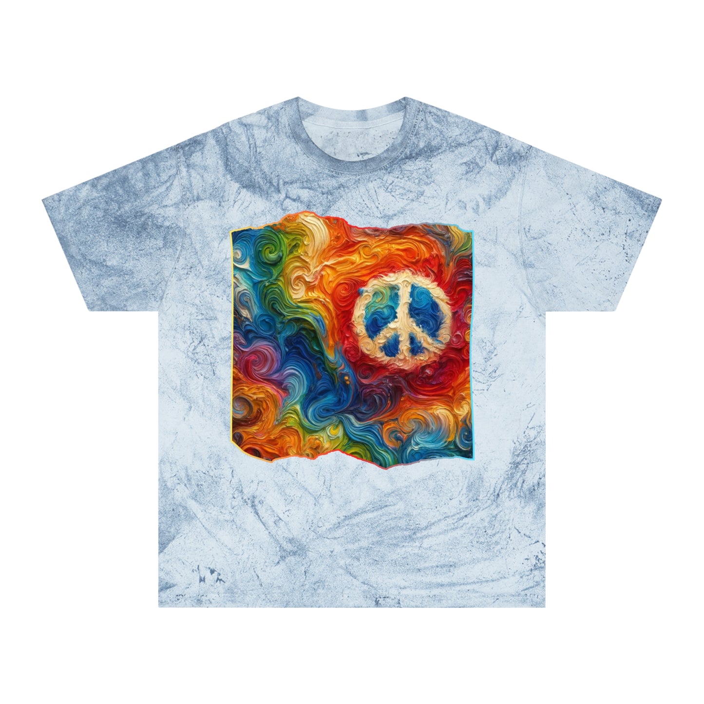 Unisex Color Blast T-Shirt "Peace" One World, Self-Love, Anti-Racism, One Love, Unity, Inclusion, Diversity, Immigrant Outsiders, Cultural Identity, Black Excellence Empowerment Inspiration, FashionWithPurpose, ConsciousClothing