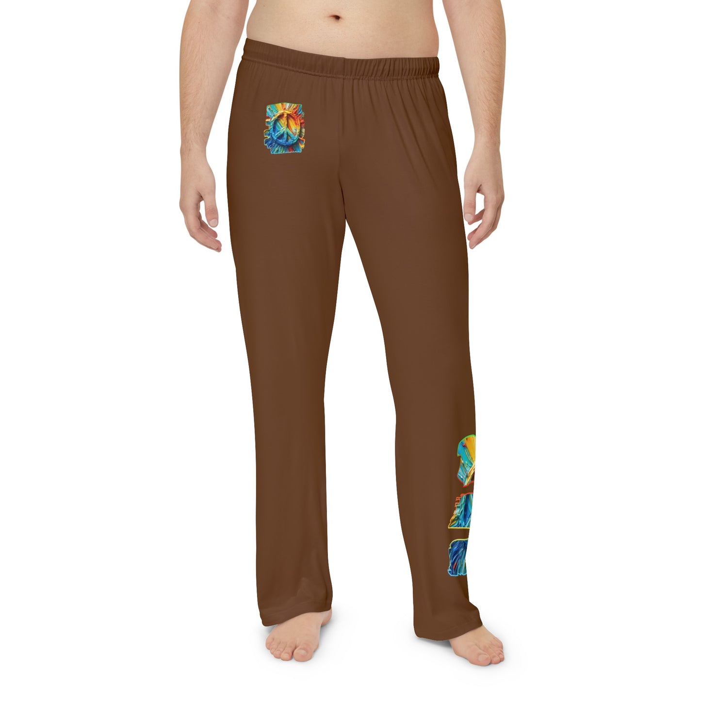 Men's Brushed Polyester Lounge Pants (AOP) "Peace"