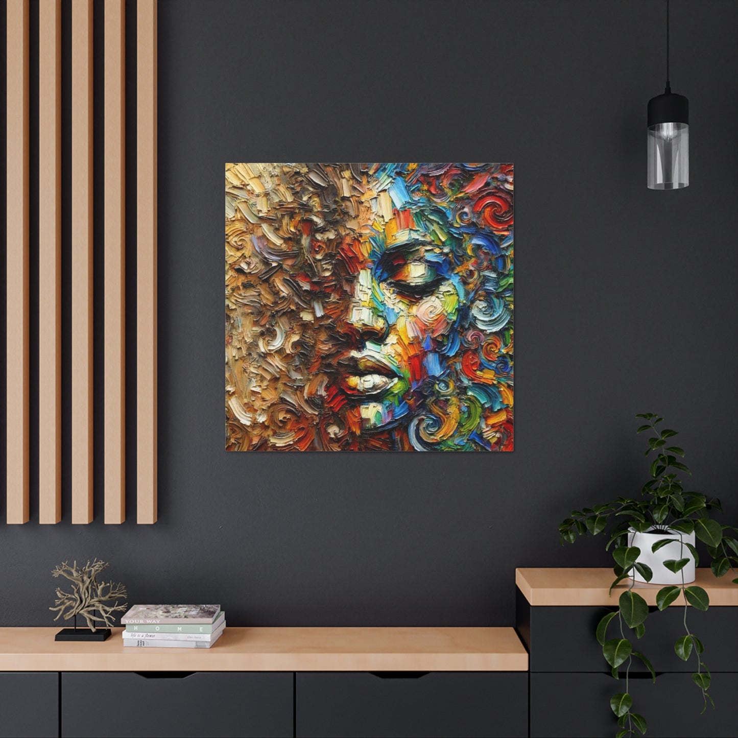 Art Print, African Woman "In Abstraction," Black Roots, Oil Finish, Unity, One Love, Abstract, Canvas Gallery Wrap