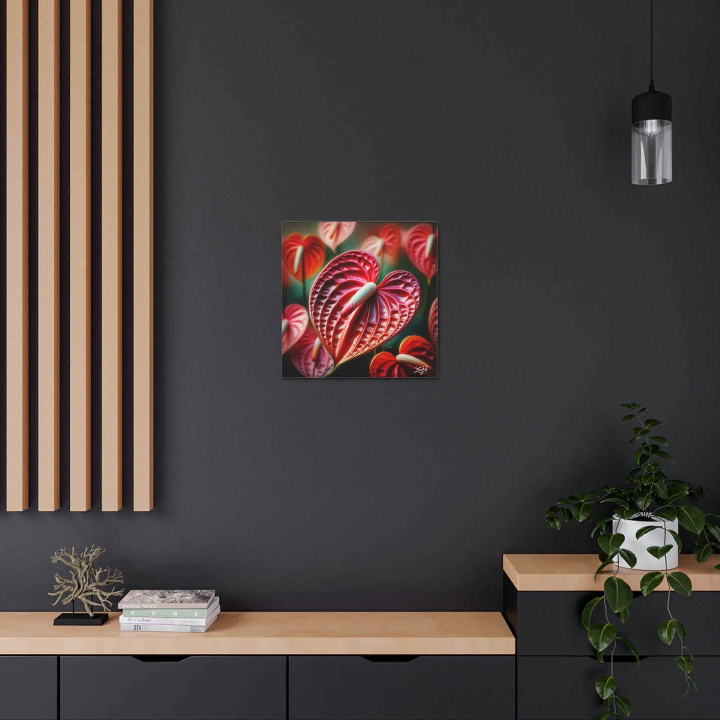 Print #2 of Anthurium flowers with a vibrant, oil-painted finish, Canvas Gallery Wraps