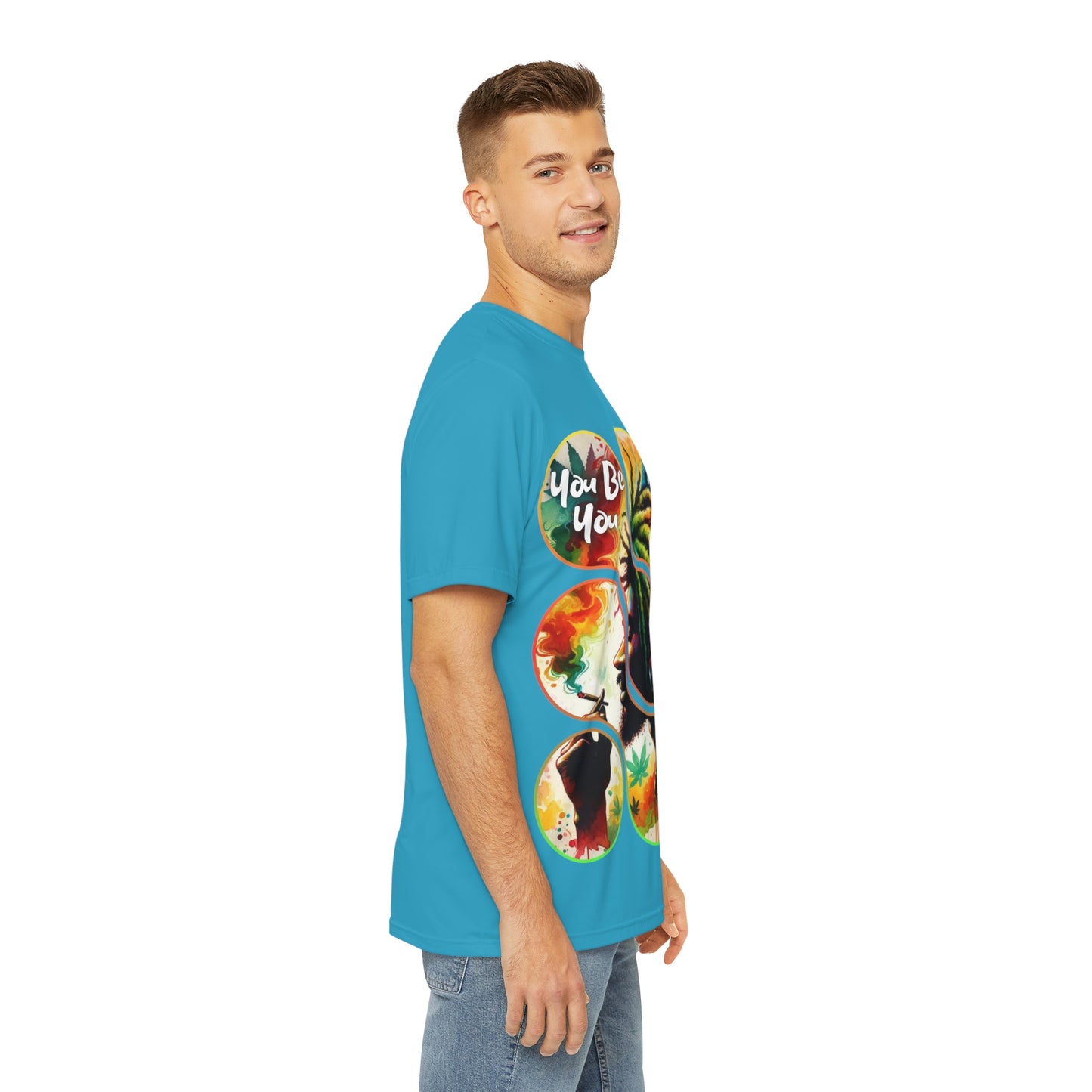 Men's Brushed Polyester Short Sleeve Tee (AOP), "You Be You, I'll Be Me"