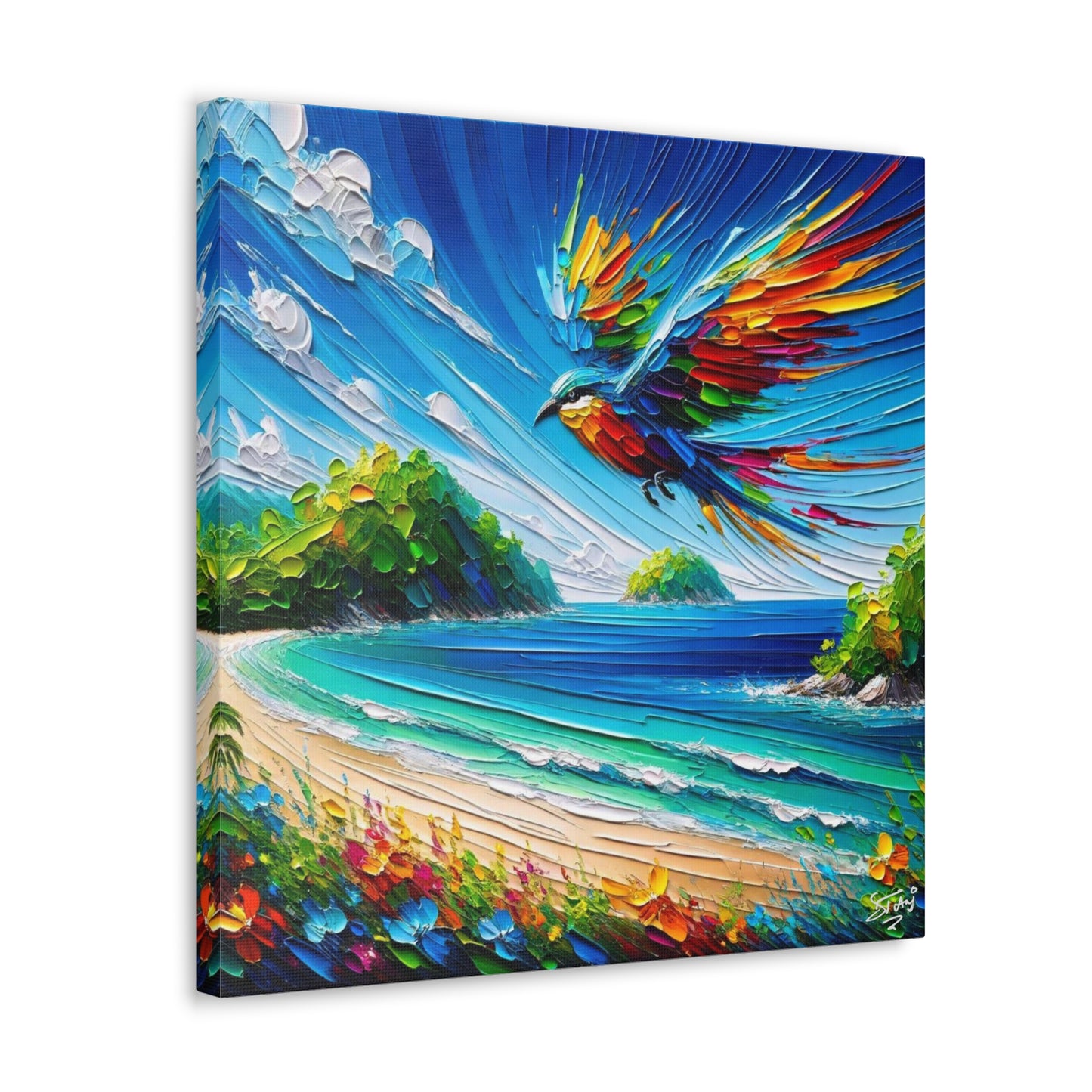 Art Print of Tropical Bird, West Indian Art, Canvas Gallery Wraps