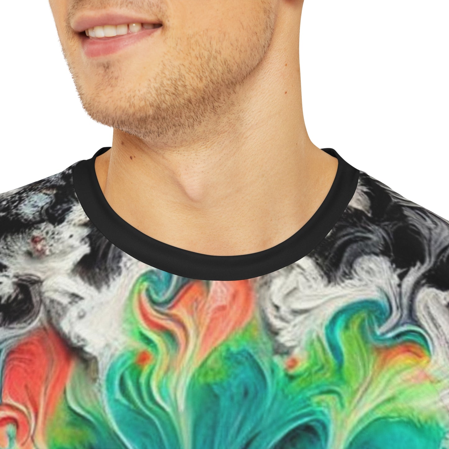 Men's Brushed Polyester Short Sleeve Tee (AOP), Tie-Dye Pattern