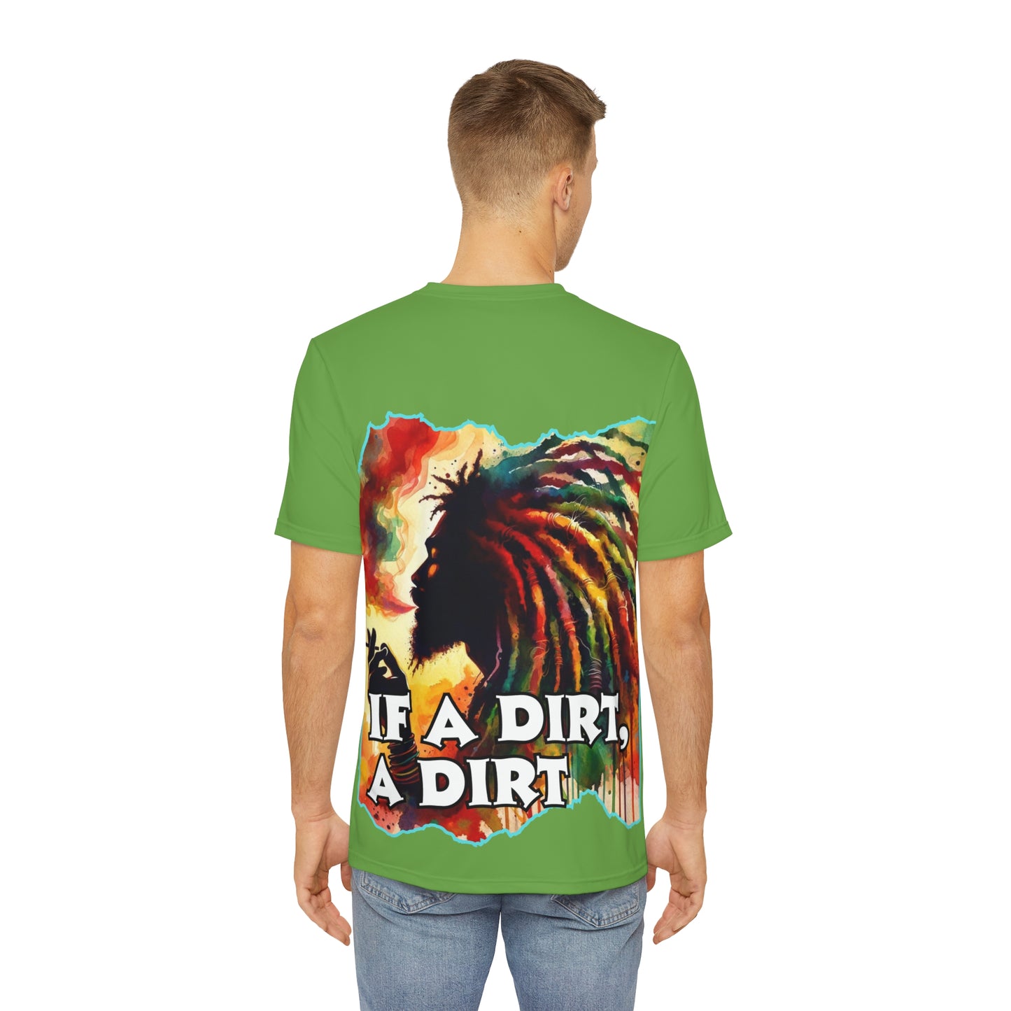 Men's Brushed Polyester Short Sleeve Tee (AOP), "If A Dirt A Dirt"