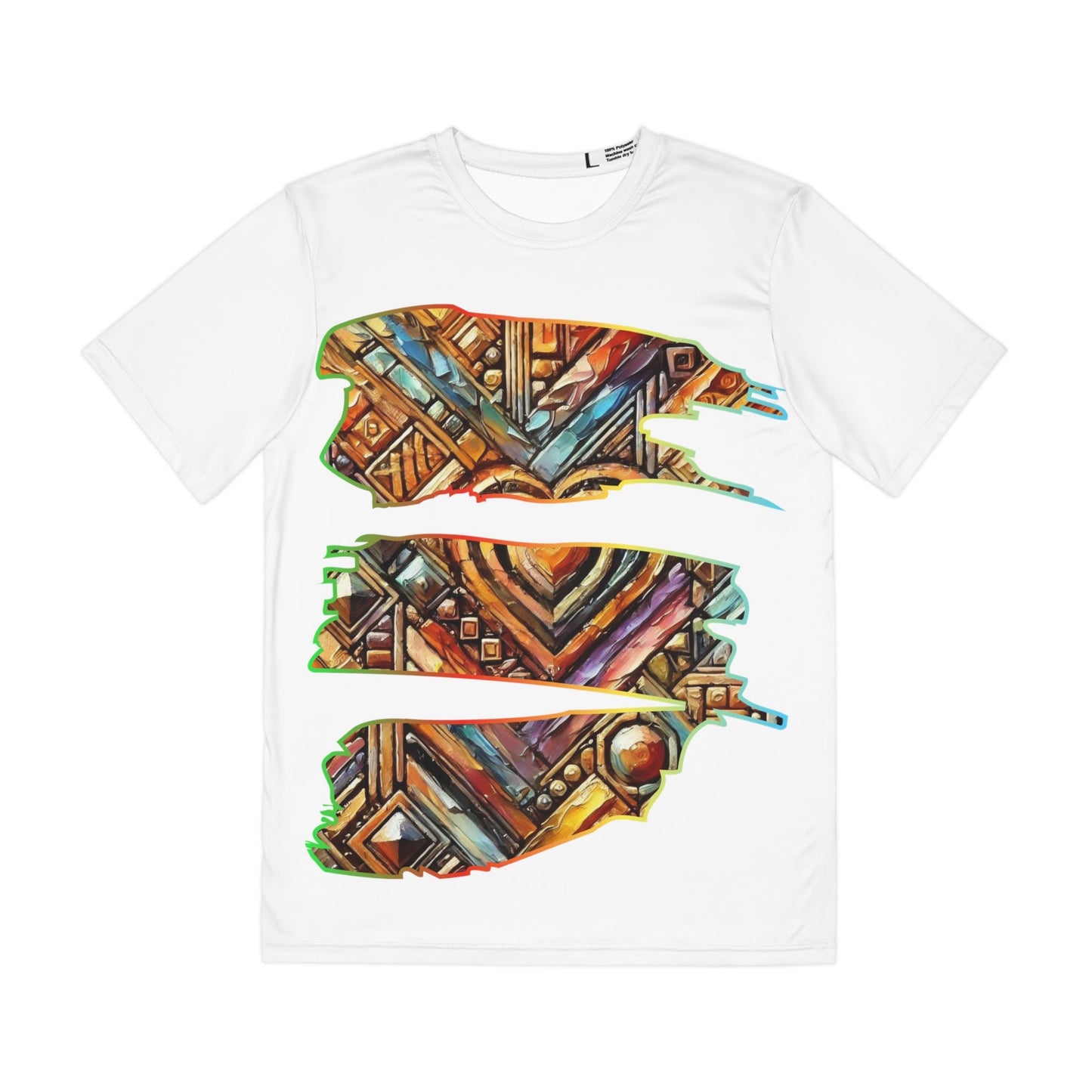 Men's Brushed Polyester Short Sleeve Tee (AOP), "Abstract African Print"