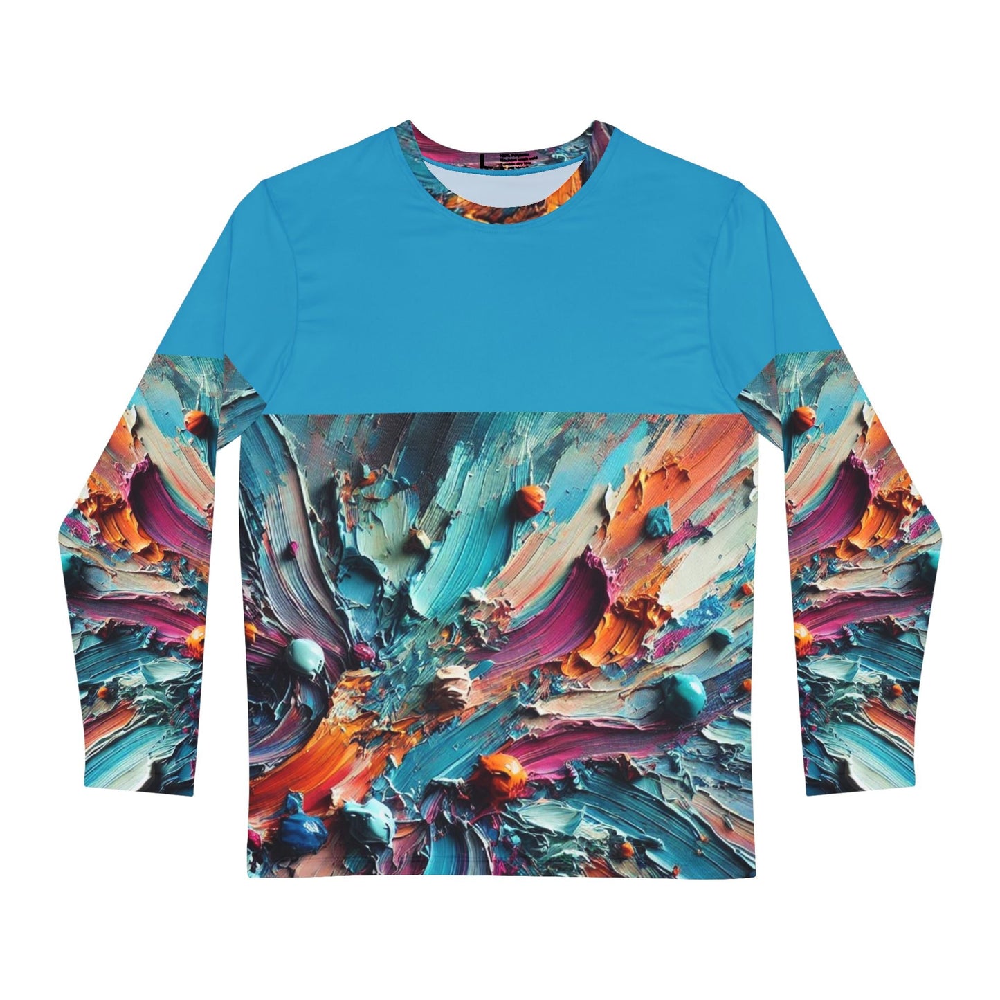 Men's Brushed Polyester Long Sleeve Shirt (AOP) Abstract Paint Print