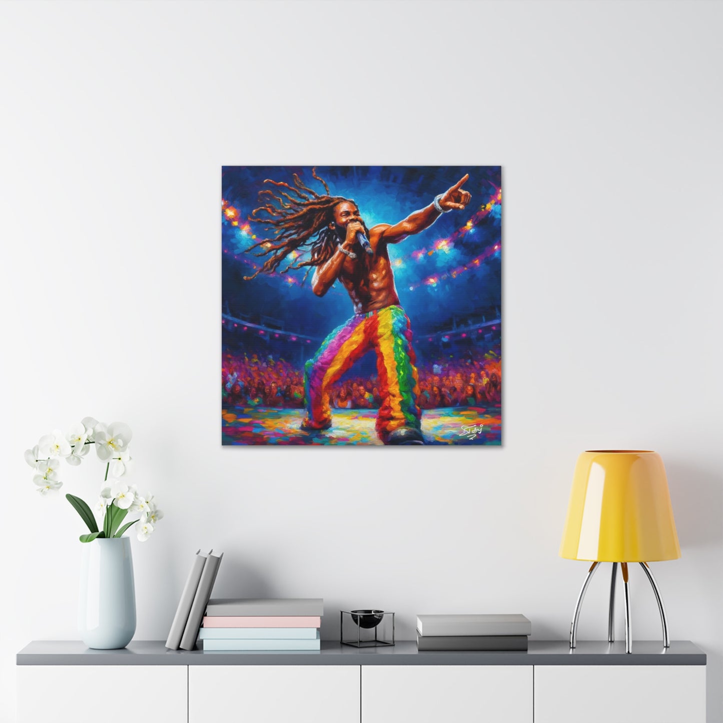 Art Print, Soca Artist, Oil Finish, West Indian Ethnicity, Cultural, Heritage, Abstract, Canvas Gallery Wrap