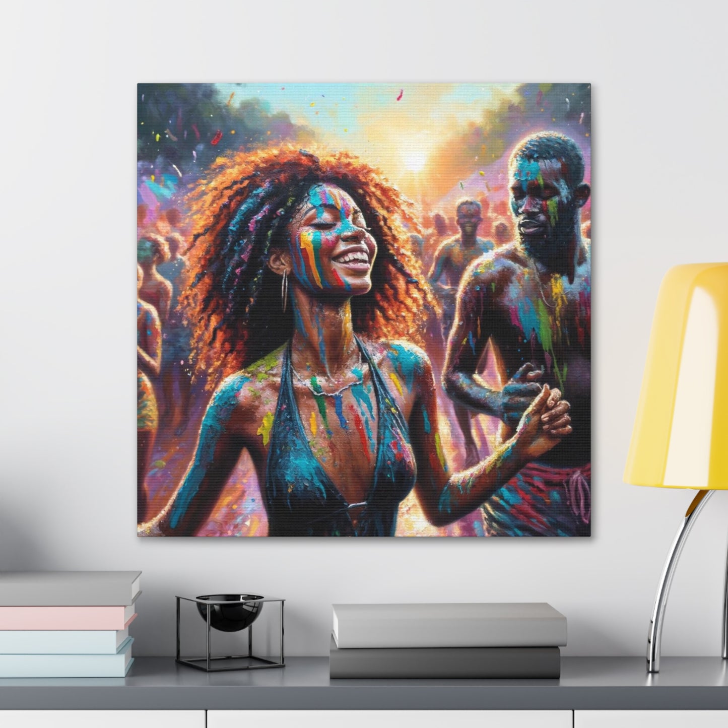 Art Print of Jouvert Morning#3, Afro-Caribbean Woman, Oil Finish, West Indian Ethnicity, Cultural, Heritage, Canvas Gallery Wraps