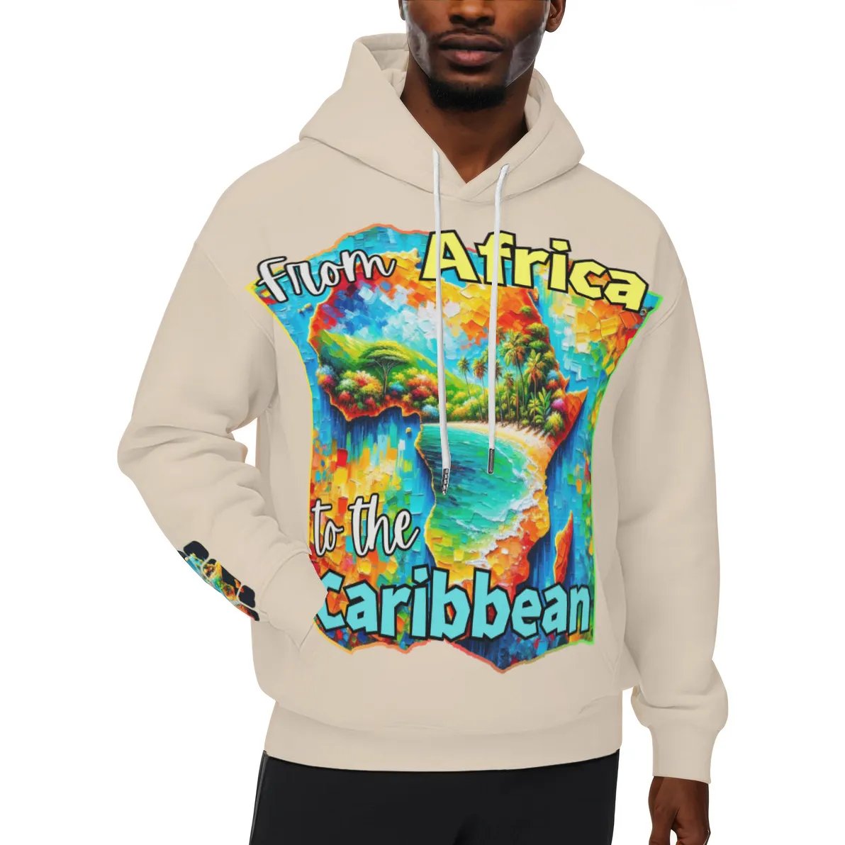 Men’s Plush Fleece Lined Hoodie "From Africa to the Caribbean"