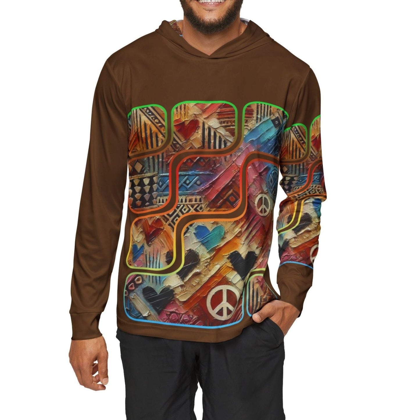 Men's Sports Warmup Hoodie "African Abstract Print"