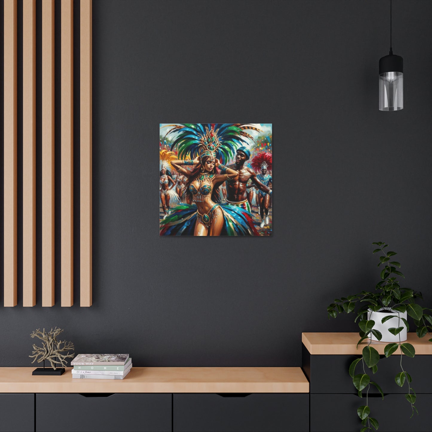 Art Print, Trini Masqueraders, Carnival, Oil Finish, West Indian Ethnicity, Cultural, Heritage, Indo & Afro Caribbean, Canvas Gallery Wraps