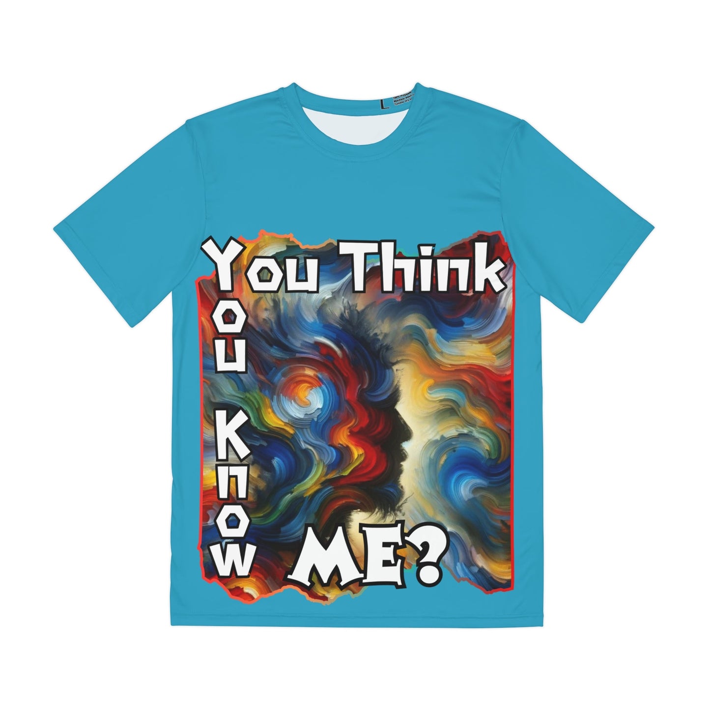 Men's Brushed Polyester Short Sleeve Tee (AOP), "You Think You Know Me?"