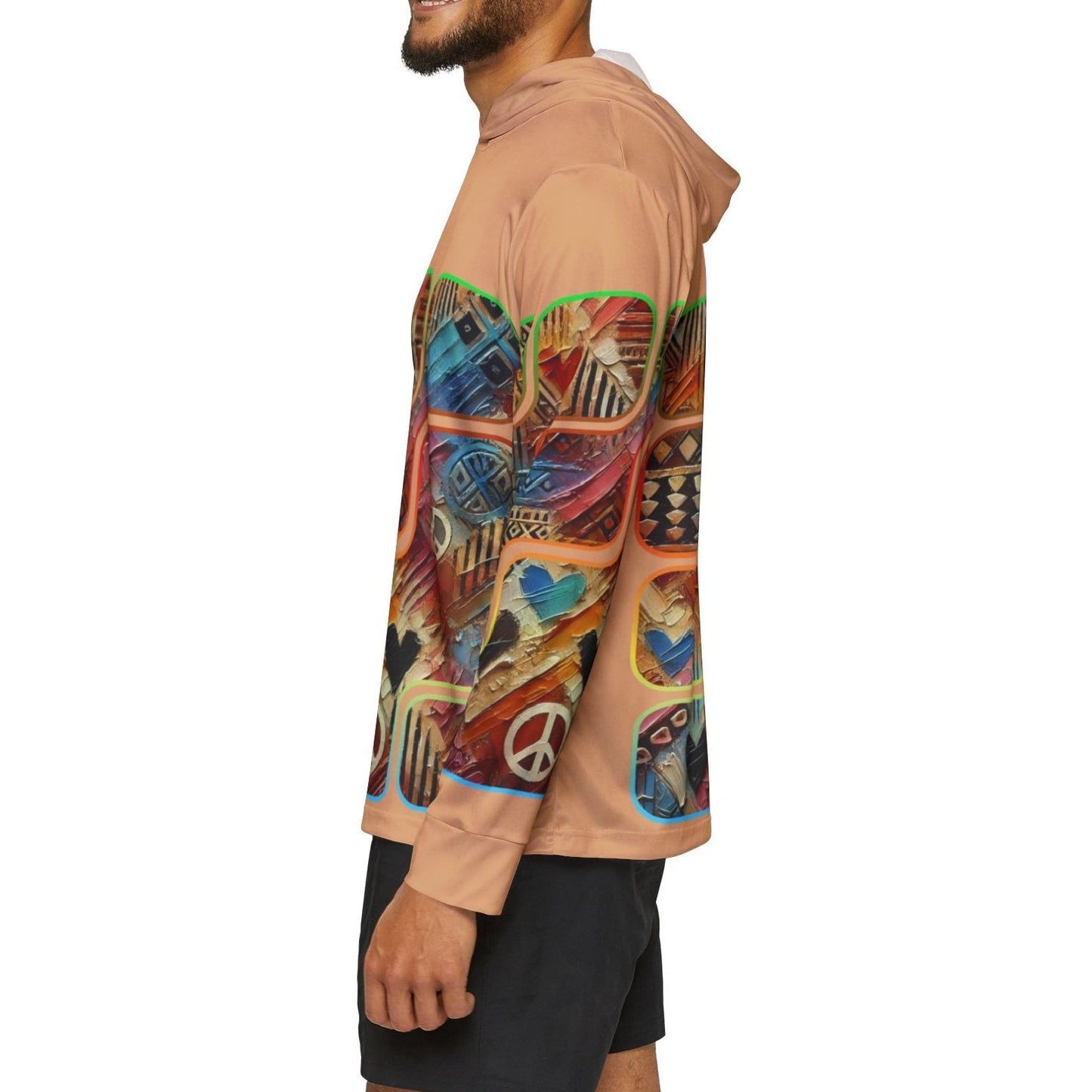 Men's Sports Warmup Hoodie "African Abstract Print"