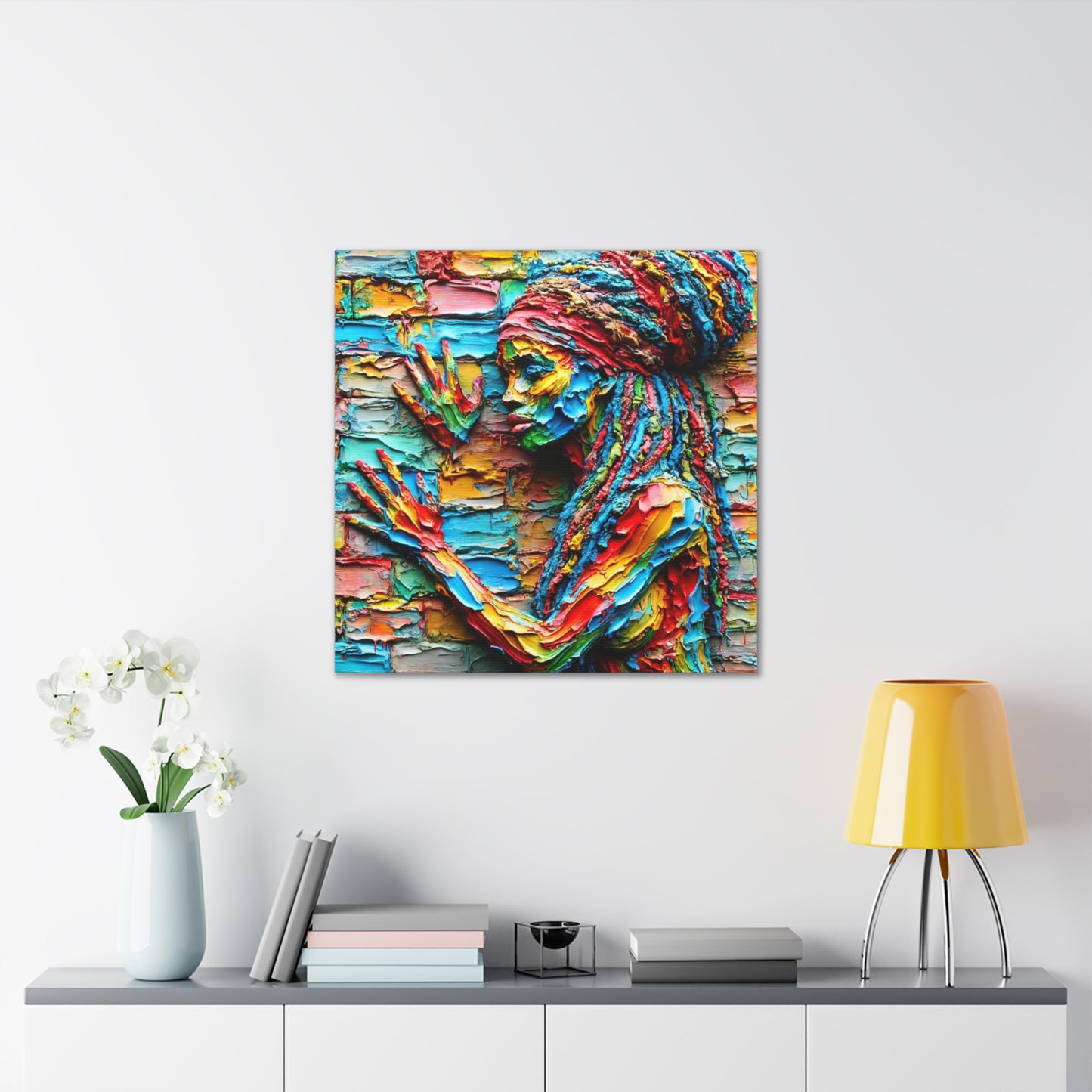 Art Print, Afro-Caribbean Woman, "Tryin' to Be Invisible" Abstract Oil Finish, West Indian Ethnicity, Cultural, Heritage, Abstract, Canvas Gallery Wrap