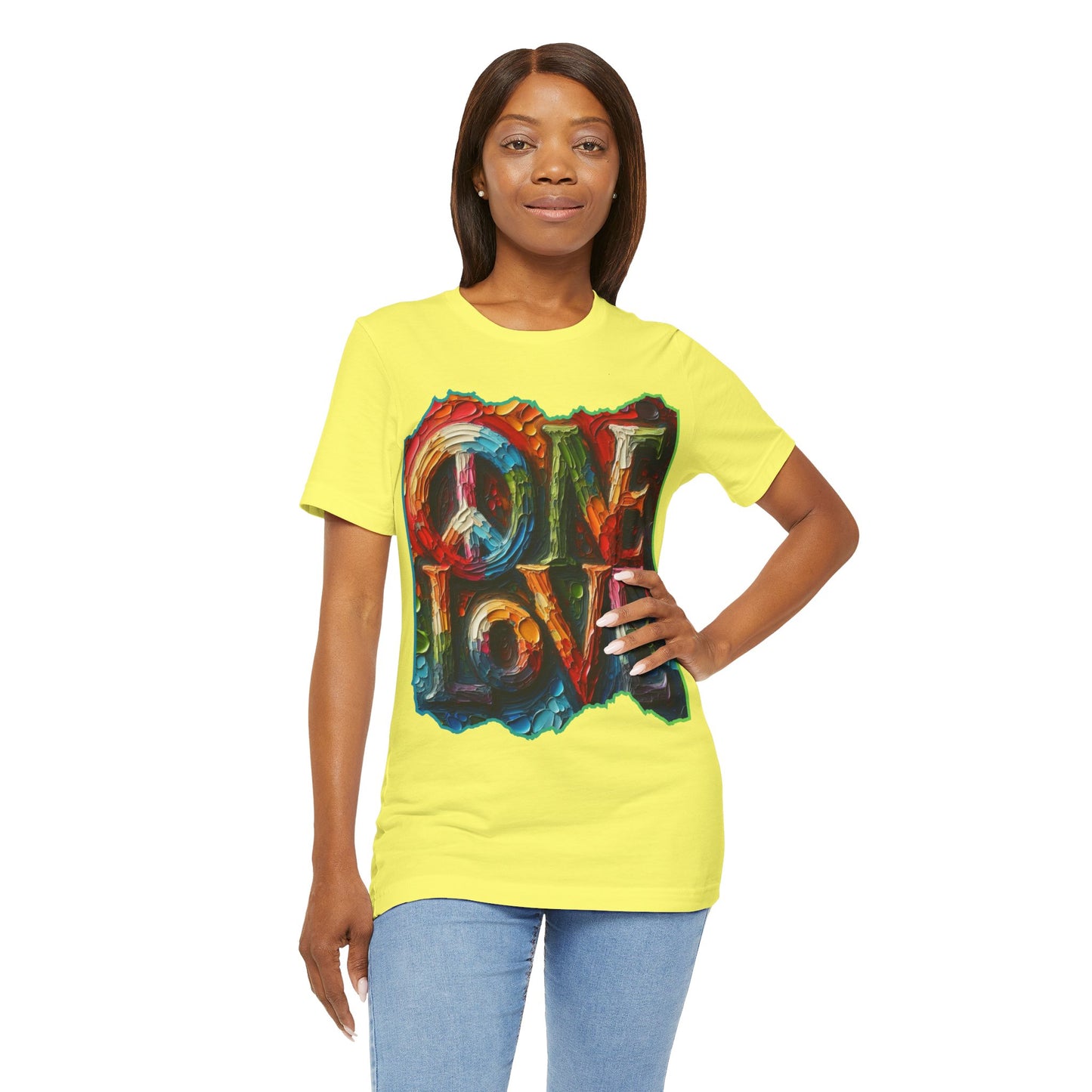 Unisex Jersey Short Sleeve Tee, "One Love" Imposter Syndrome, Mental Wellness, Stress Relief, Self-Awareness, Unity, Inclusion, Anti-Racism, One Love, Inclusion, DEI, Diversity