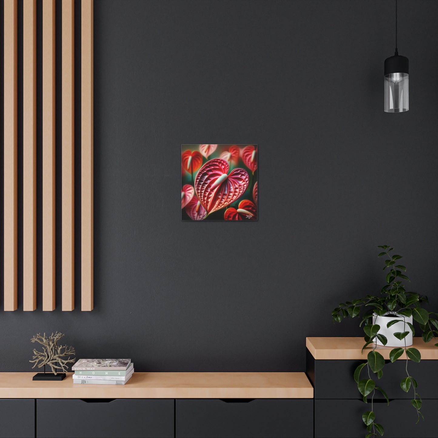 Print #2 of Anthurium flowers with a vibrant, oil-painted finish, Canvas Gallery Wraps