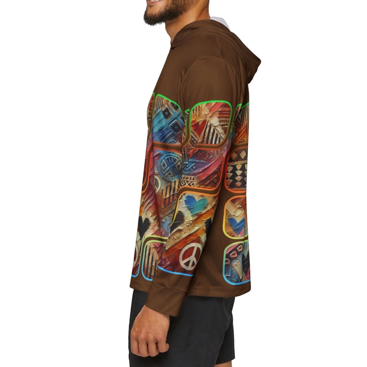 Men's Sports Warmup Hoodie "African Abstract Print"