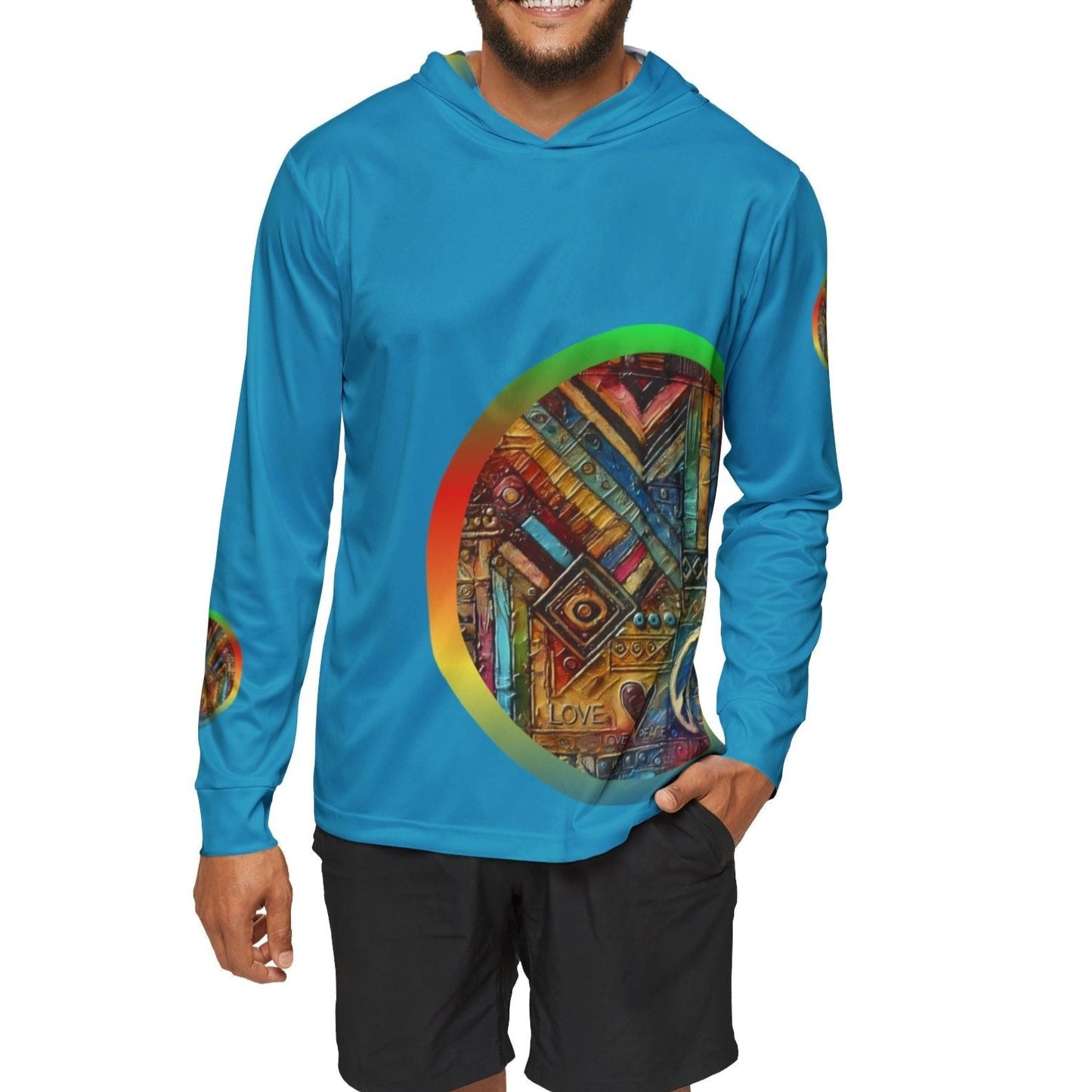 Men's Sports Warmup Hoodie (African Abstract Print)