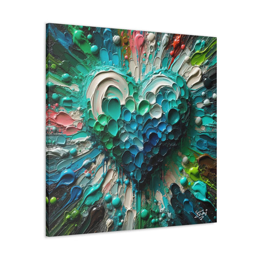 Art Print, "Love in Color," Oil Finish, Abstract, West Indian Ethnicity, Cultural, Heritage, Semi-Abstract, Canvas Gallery Wrap