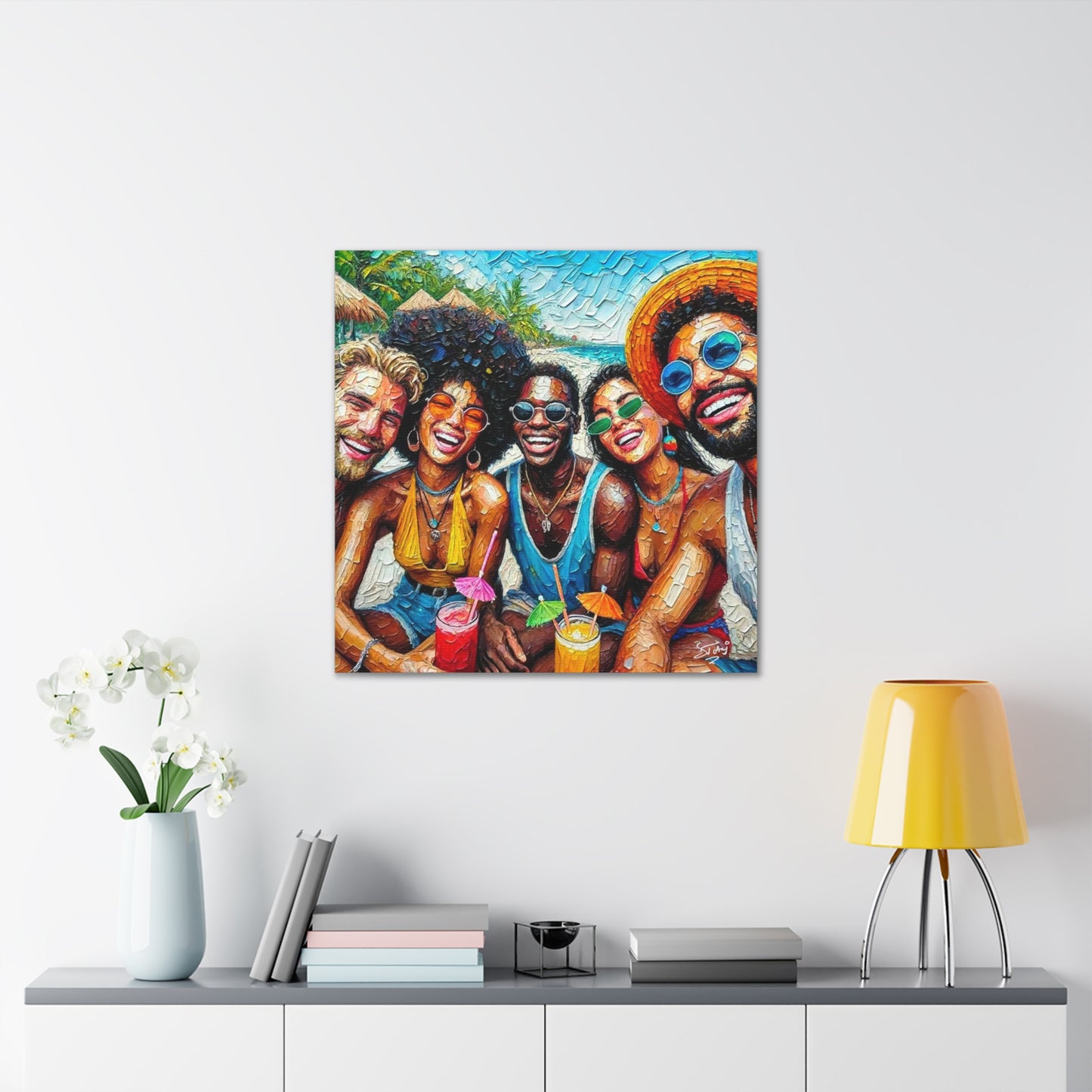 Art Print, Caribbean People, "Melting Pot" Oil Finish, West Indian Ethnicity, Cultural, Heritage, Abstract, Canvas Gallery Wrap