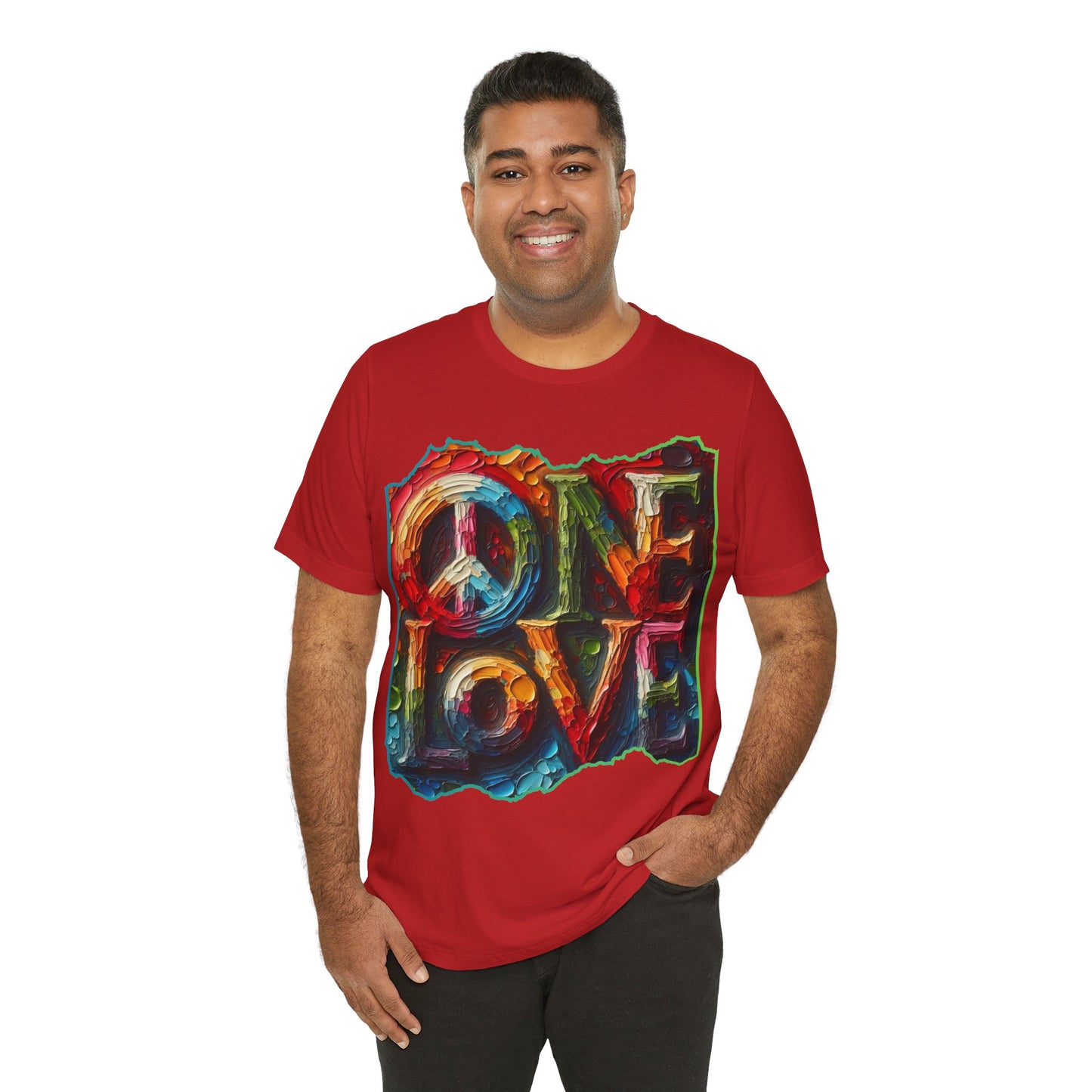 Unisex Jersey Short Sleeve Tee, "One Love" Imposter Syndrome, Mental Wellness, Stress Relief, Self-Awareness, Unity, Inclusion, Anti-Racism, One Love, Inclusion, DEI, Diversity