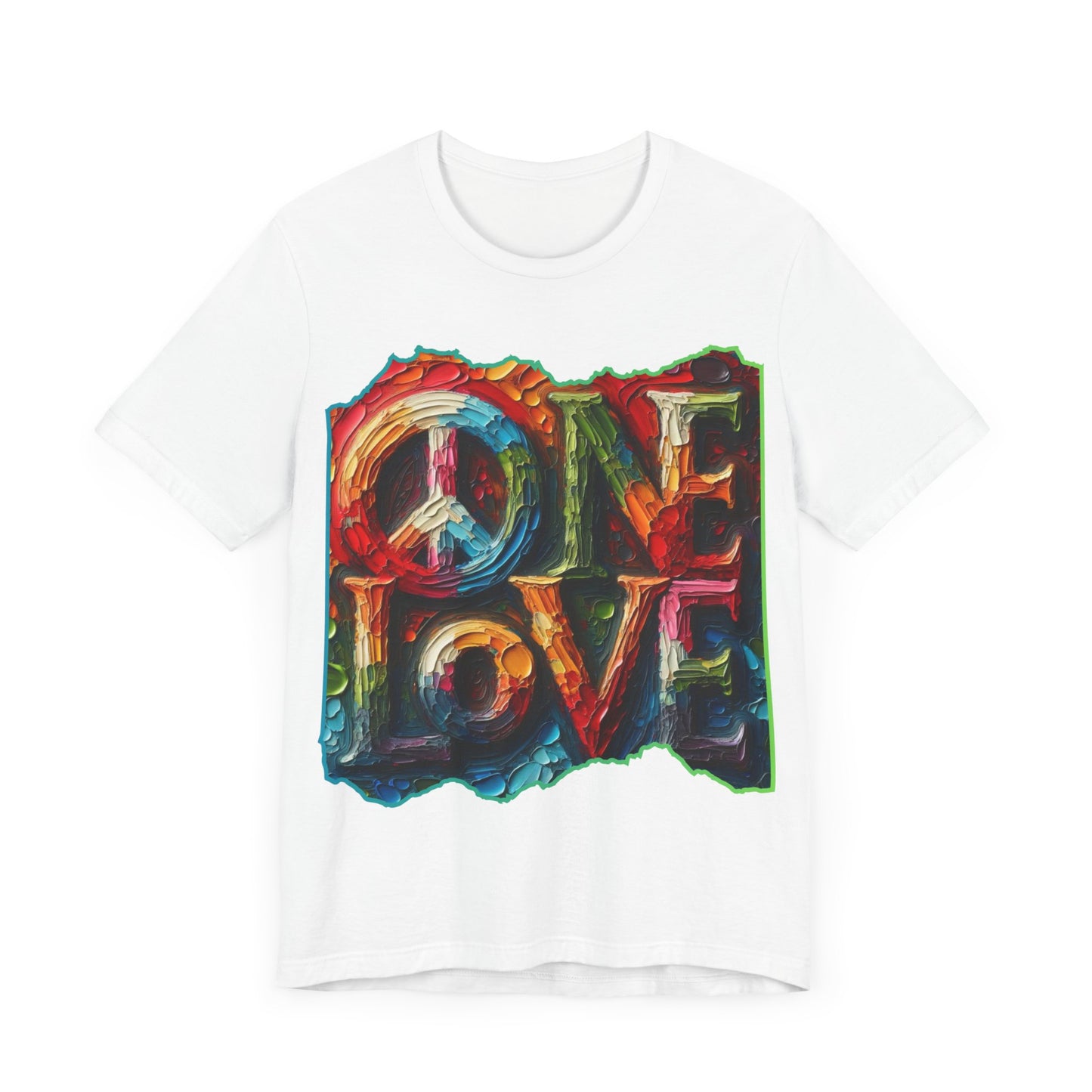 Unisex Jersey Short Sleeve Tee, "One Love" Imposter Syndrome, Mental Wellness, Stress Relief, Self-Awareness, Unity, Inclusion, Anti-Racism, One Love, Inclusion, DEI, Diversity