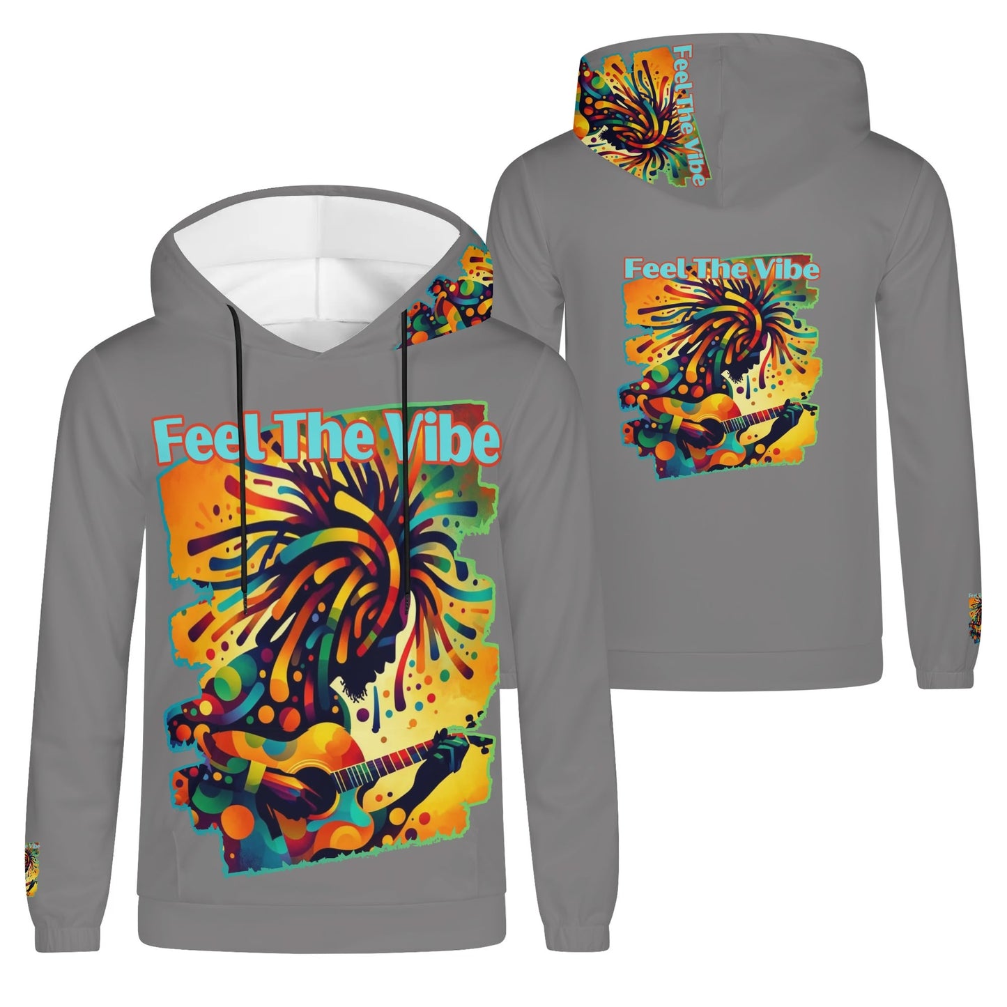 Mens Lightweight Hoodie "Feel the Vibe"