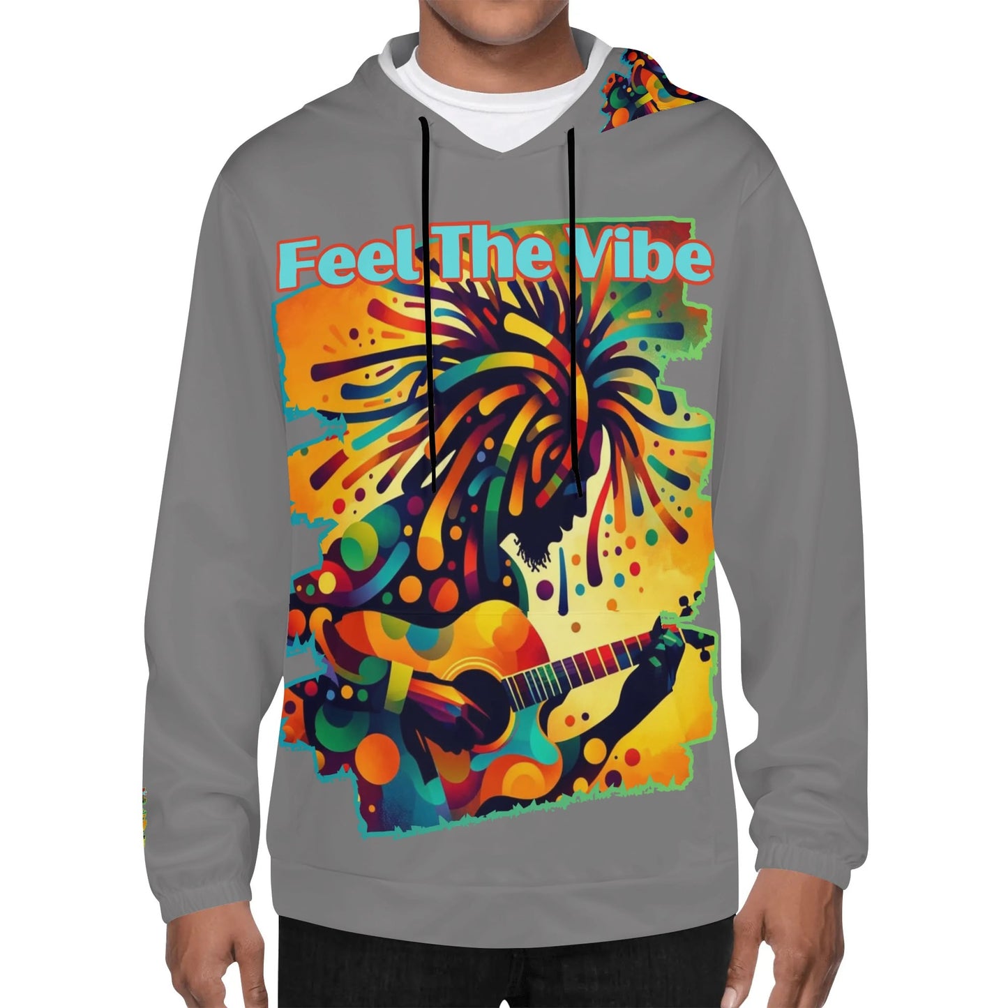 Mens Lightweight Hoodie "Feel the Vibe"