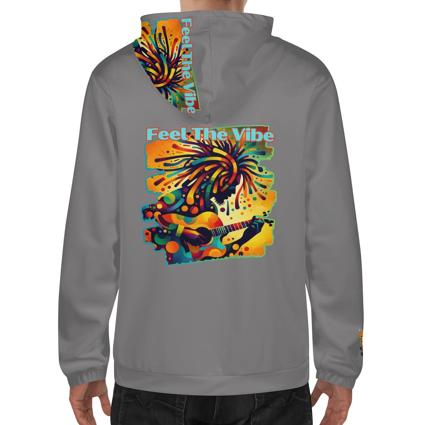 Mens Lightweight Hoodie "Feel the Vibe"