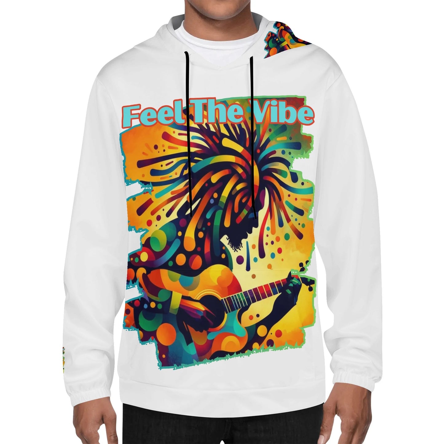 Mens Lightweight Hoodie "Feel the Vibe"