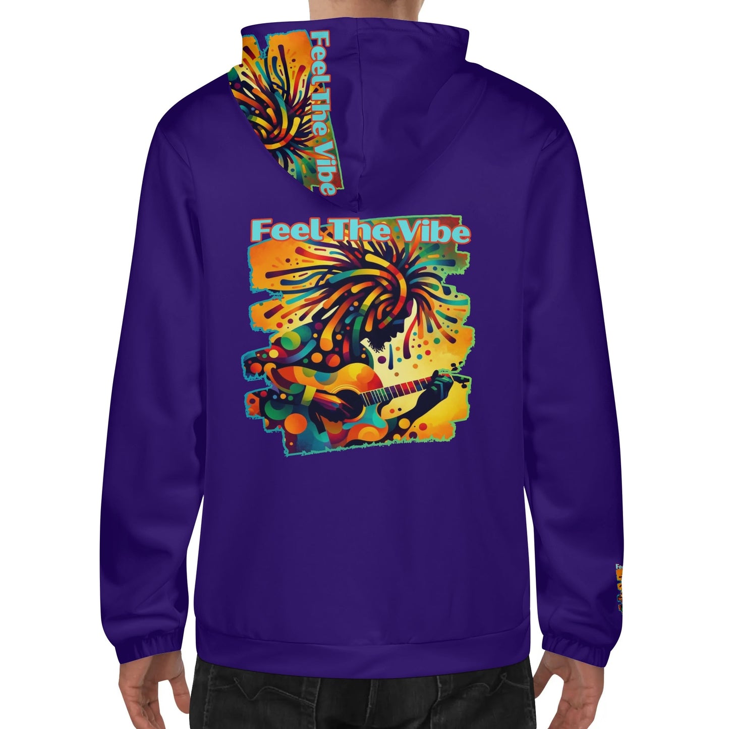 Mens Lightweight Hoodie "Feel the Vibe"