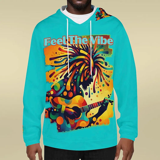 Mens Lightweight Hoodie "Feel the Vibe"