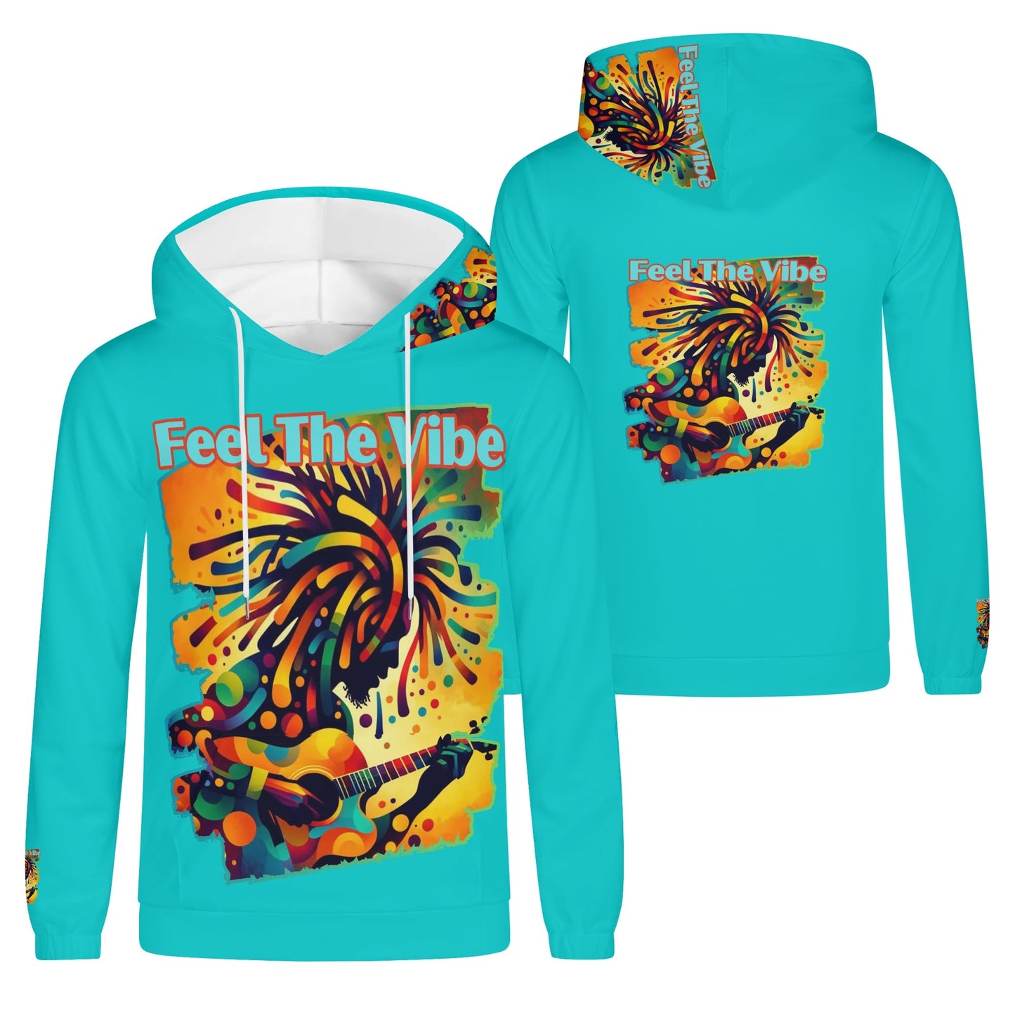 Mens Lightweight Hoodie "Feel the Vibe"