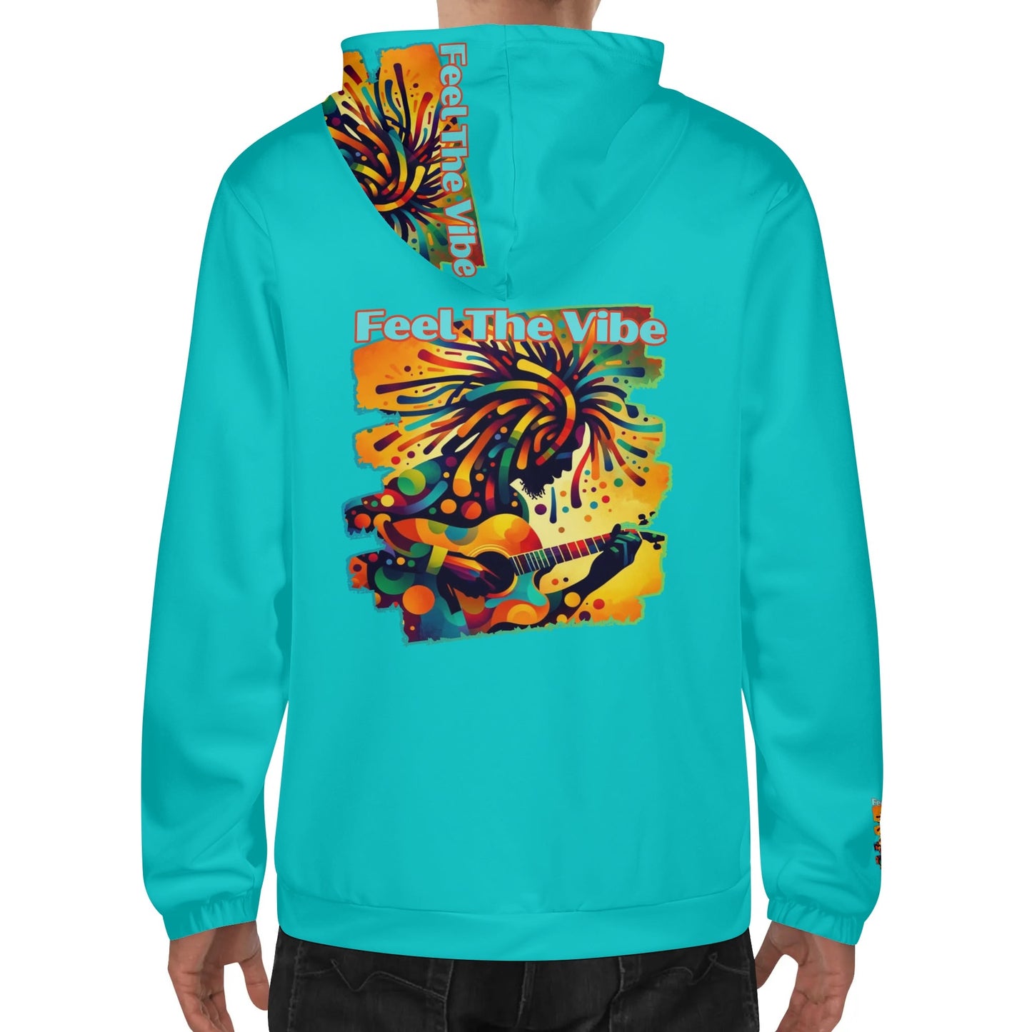 Mens Lightweight Hoodie "Feel the Vibe"