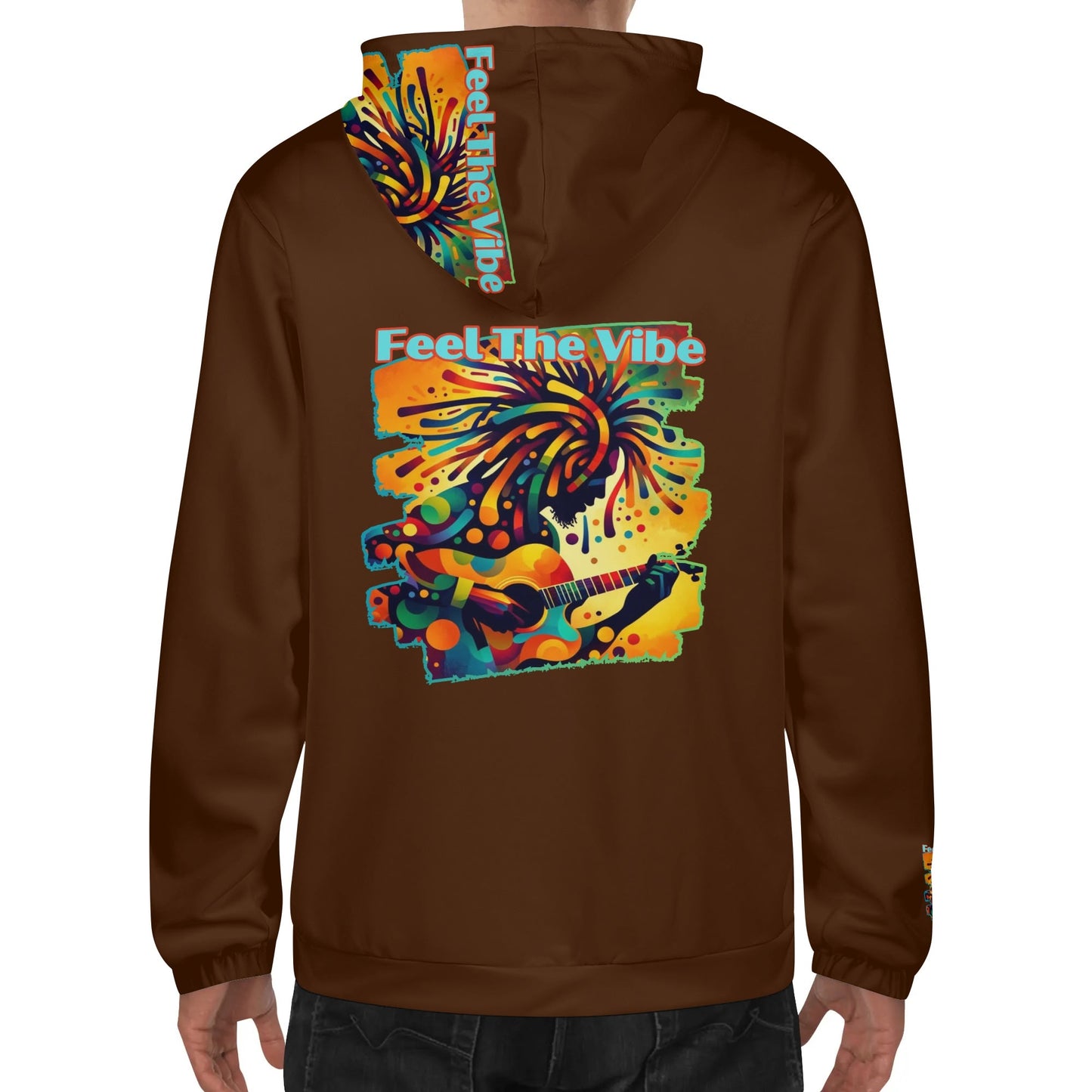 Mens Lightweight Hoodie "Feel the Vibe"