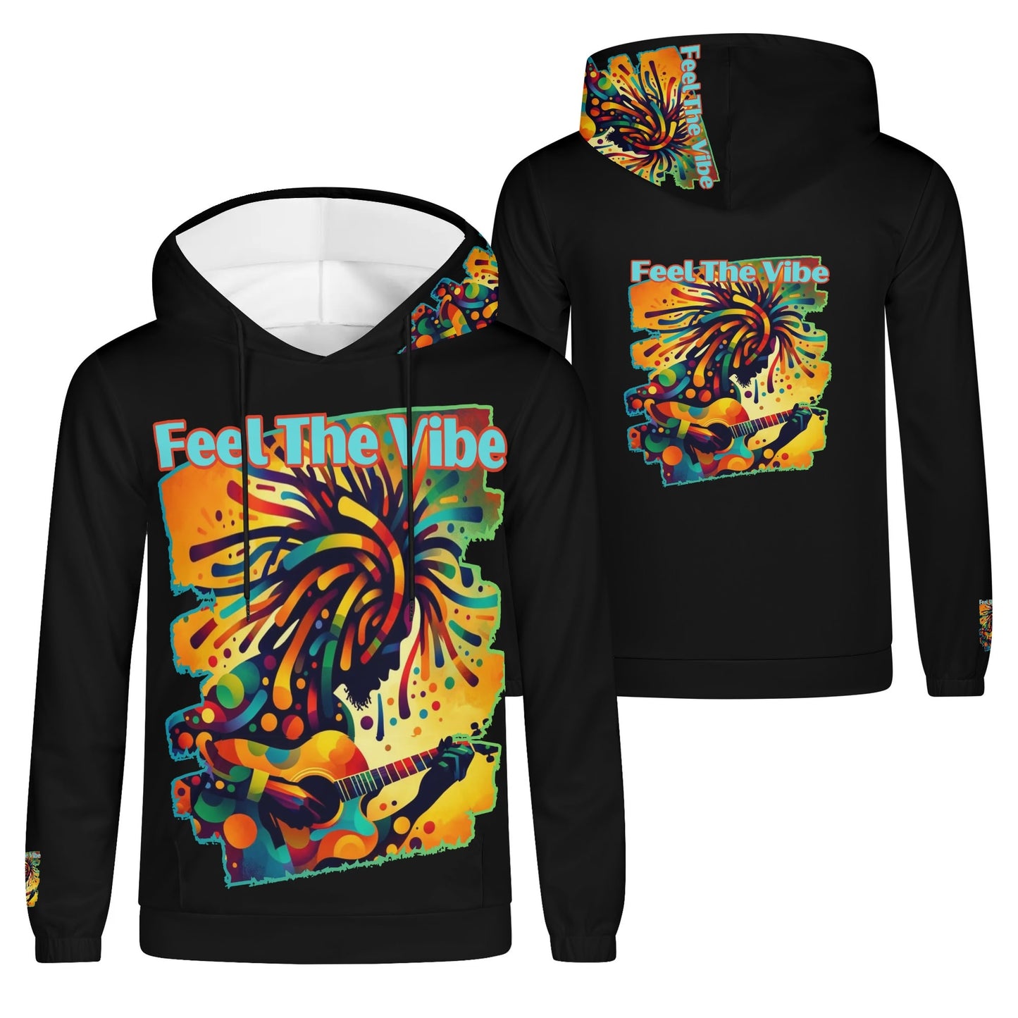 Mens Lightweight Hoodie "Feel the Vibe"