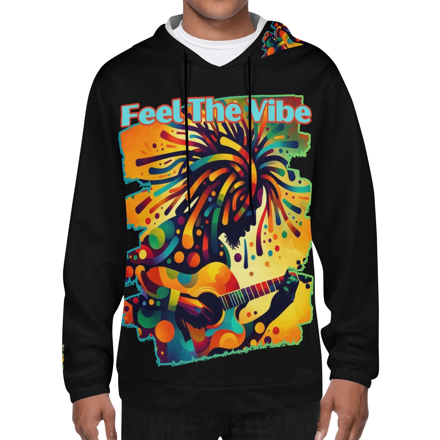 Mens Lightweight Hoodie "Feel the Vibe"