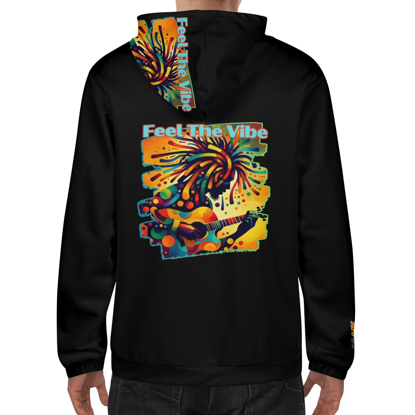 Mens Lightweight Hoodie "Feel the Vibe"