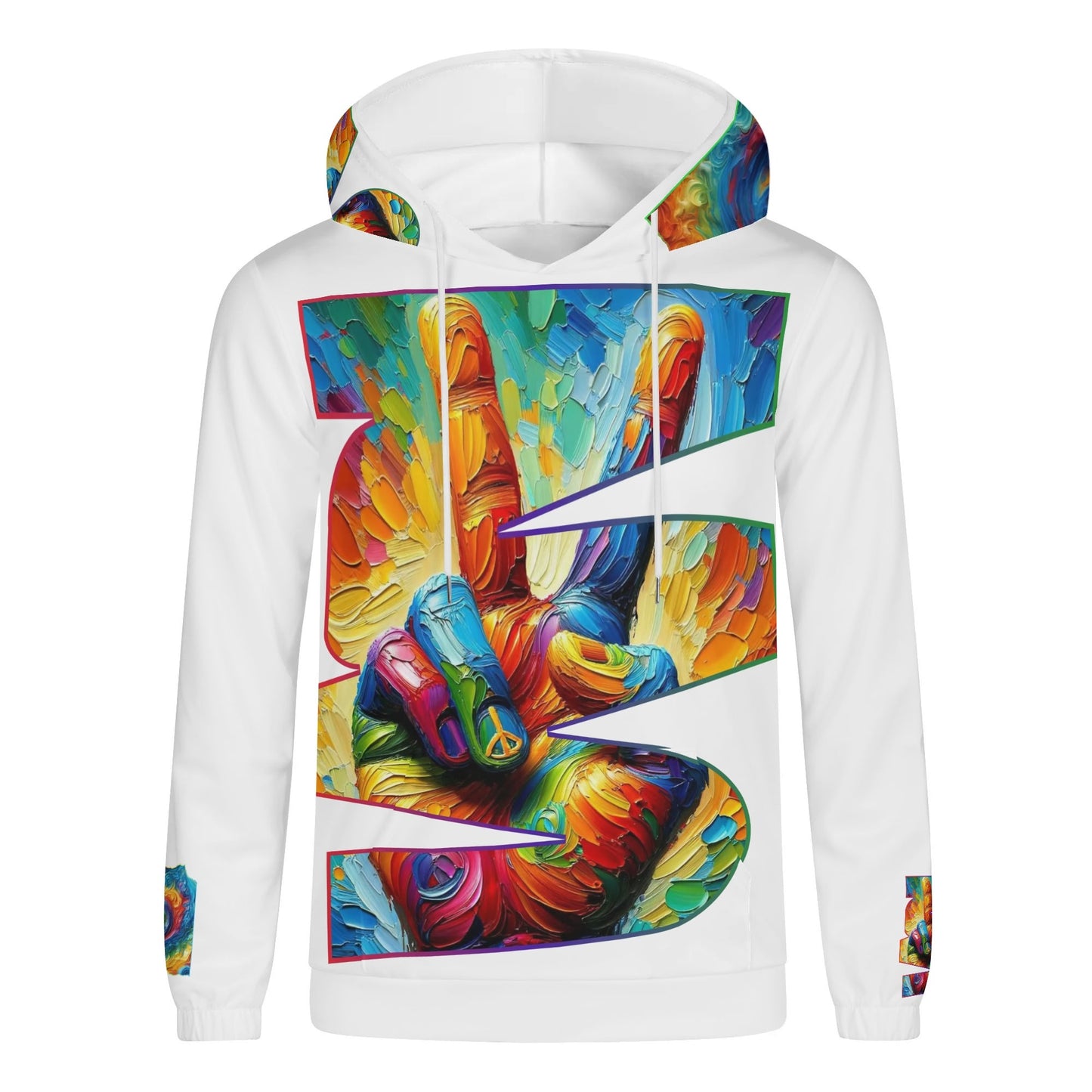 Mens Lightweight All Over Print Hoodie "PEACE"