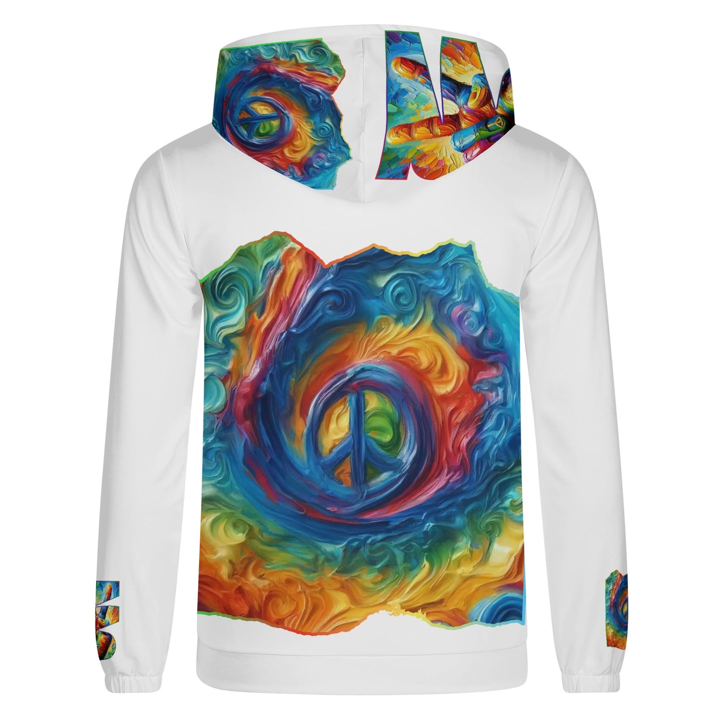 Mens Lightweight All Over Print Hoodie "PEACE"